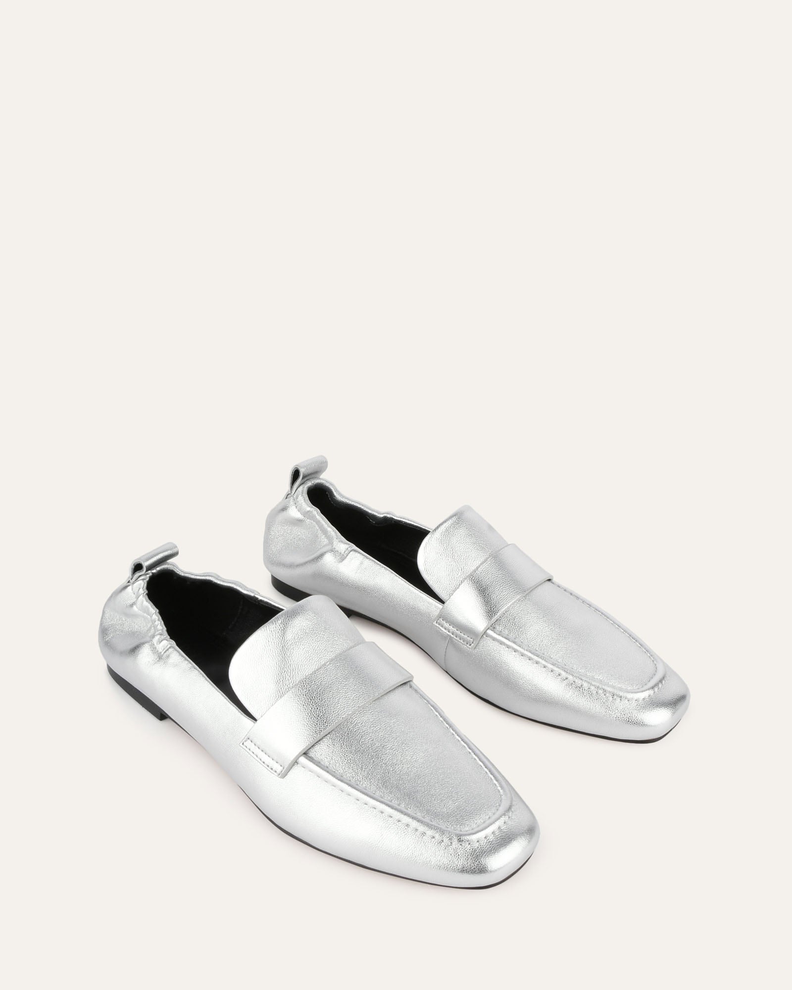 BOWEN Men's Silver Leather Loafers - Comfortable & Stylish Slip-On Shoes for Casual Wear, Office & Dress Occasions