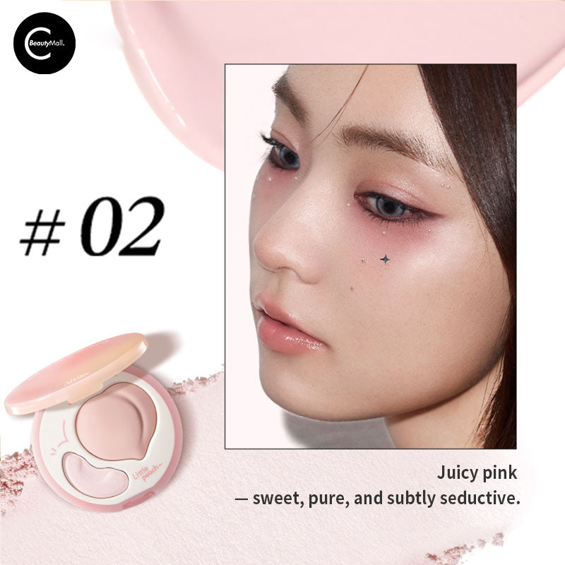 Little Ondine Peach Highlighter Duo - Natural Glow Makeup Set for Cheeks & Eyes | Perfect for Everyday Wear & Special Occasions