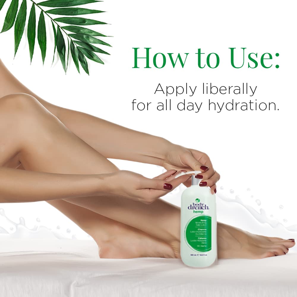 **Body Drench Moisturizing Daily Body Lotion for All Skin Types – Hemp Seed Oil Infused, 16.9 Fl Oz | Hydrating & Soothing Dry Skin – Perfect for Daily Use & Post-Shower Care**
