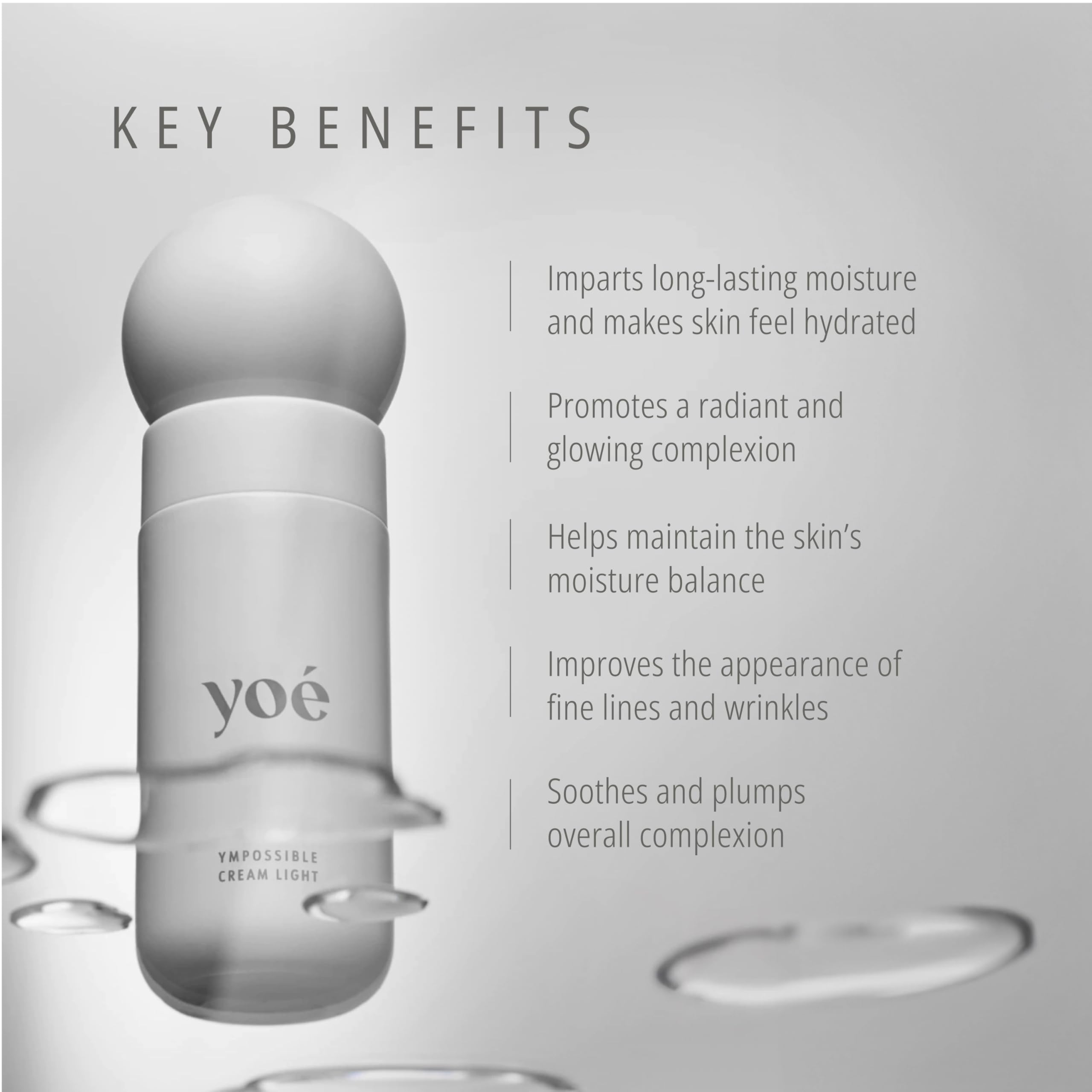 Ympossible Cream Light Refill - Weightless Moisturizer for Long-Lasting Hydration & Anti-Aging | EWG Verified, Vegan, Leaping Bunny Certified (30ml/1 fl oz) | Perfect for Daily Skincare Routine & Travel-Friendly Beauty Essential
