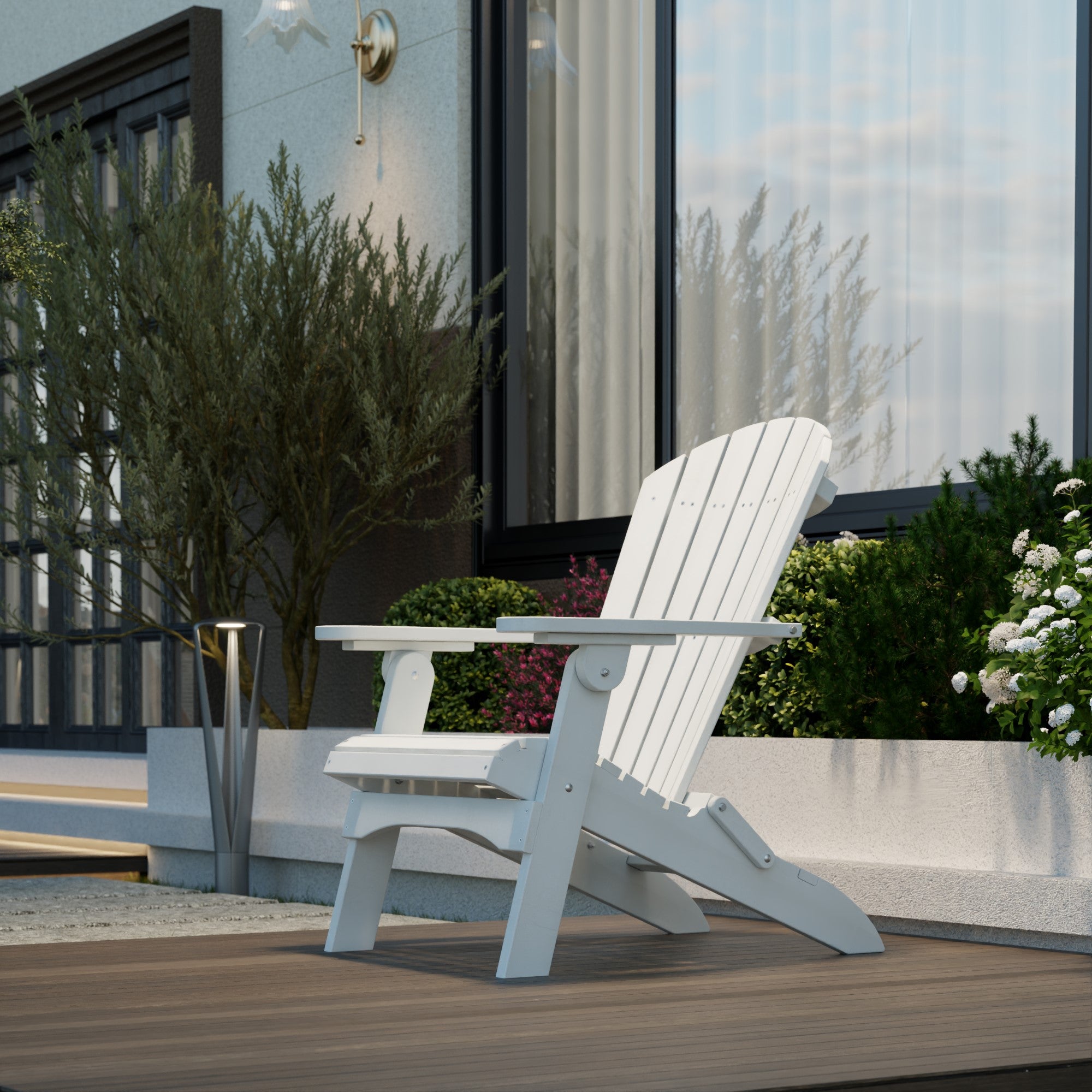 Heritage Folding Adirondack Chair - Portable Outdoor Lounge Chair for Patio, Garden, Beach & Camping - Lightweight & Durable Deck Furniture for Relaxing in Backyard or Poolside