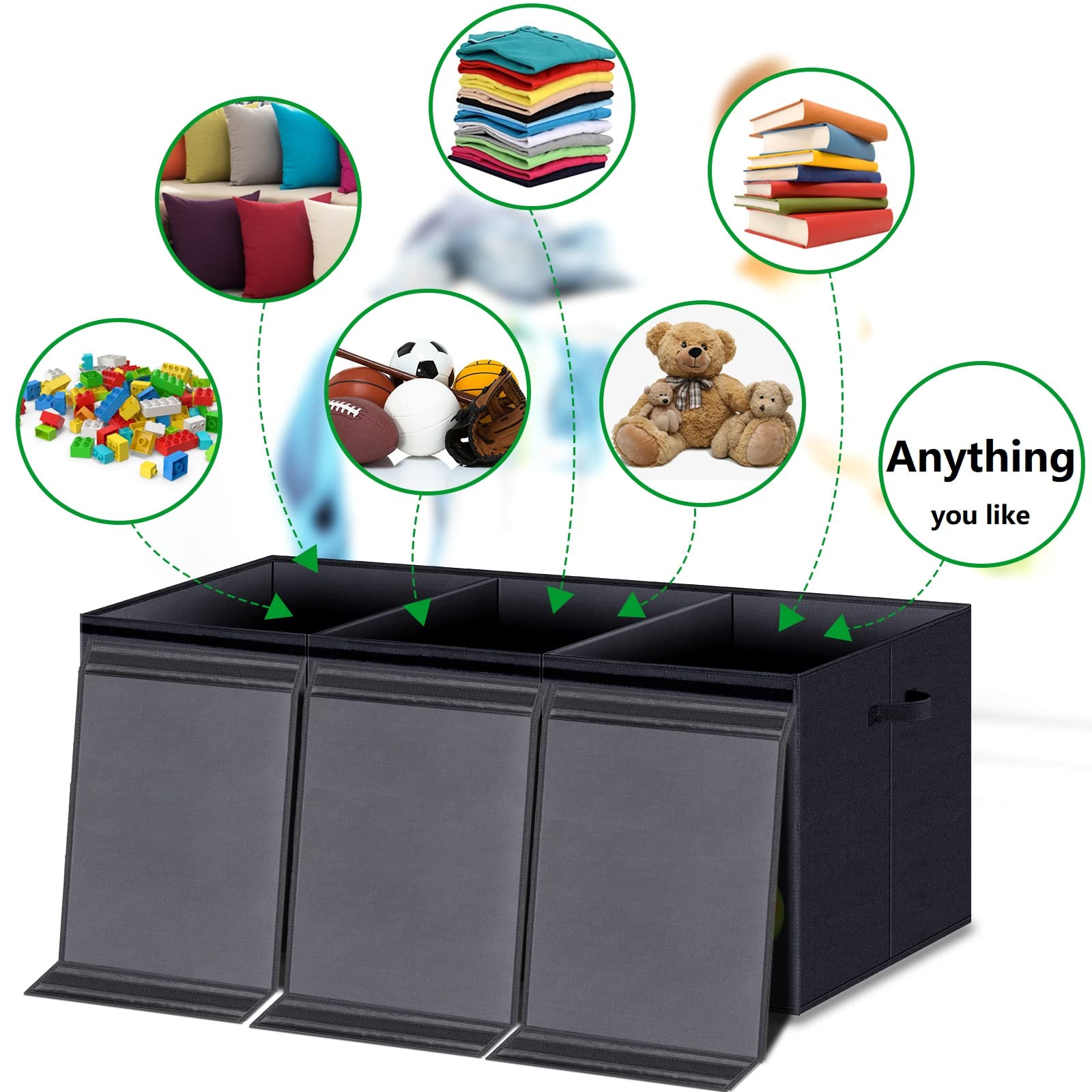 Dinosaur Toy Chest for Kids - Extra Large Collapsible Toy Storage Organizer Box for Boys & Girls | Sturdy Nursery, Playroom & Bedroom Toy Bin Basket | Perfect for Organizing Toys, Books & Games