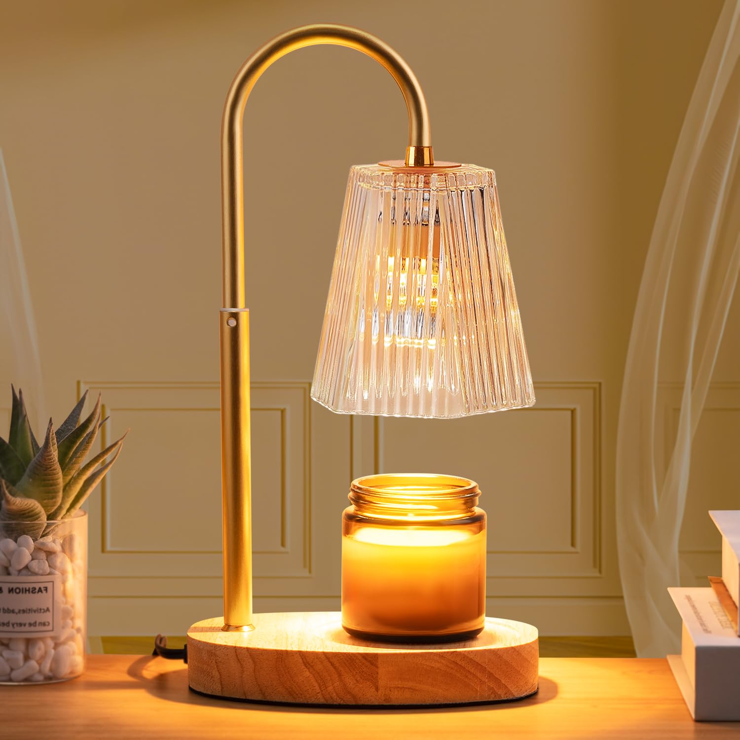 Electric Candle Warmer Lamp with Adjustable Height & Timer - Modern Wax Melt Warmer for Home Fragrance, Bedroom & Living Room Decor - Perfect for Relaxation, Aromatherapy & Cozy Ambiance