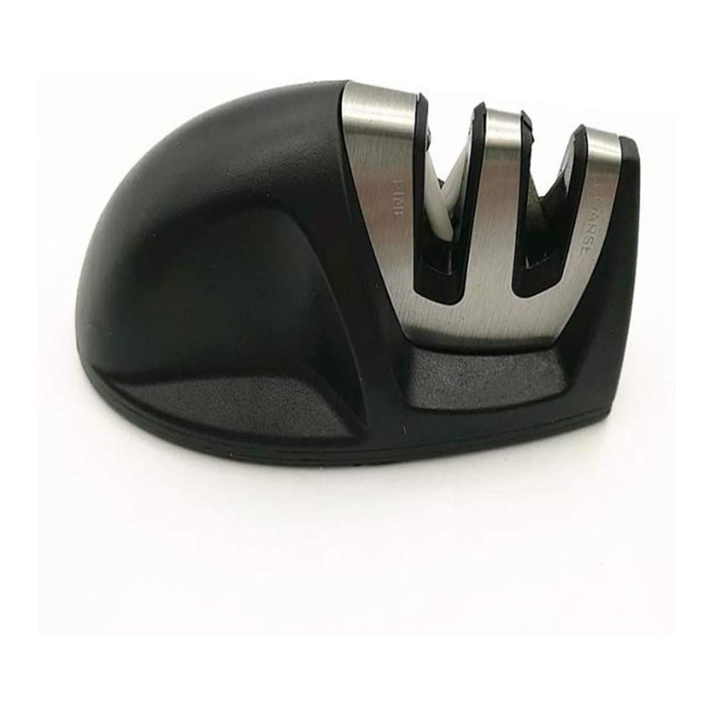 2-Stage Manual Knife Sharpener for Kitchen Knives - Professional Sharpening Tool with ABS Plastic Body (Black) | Perfect for Home Chefs & Cooking Enthusiasts