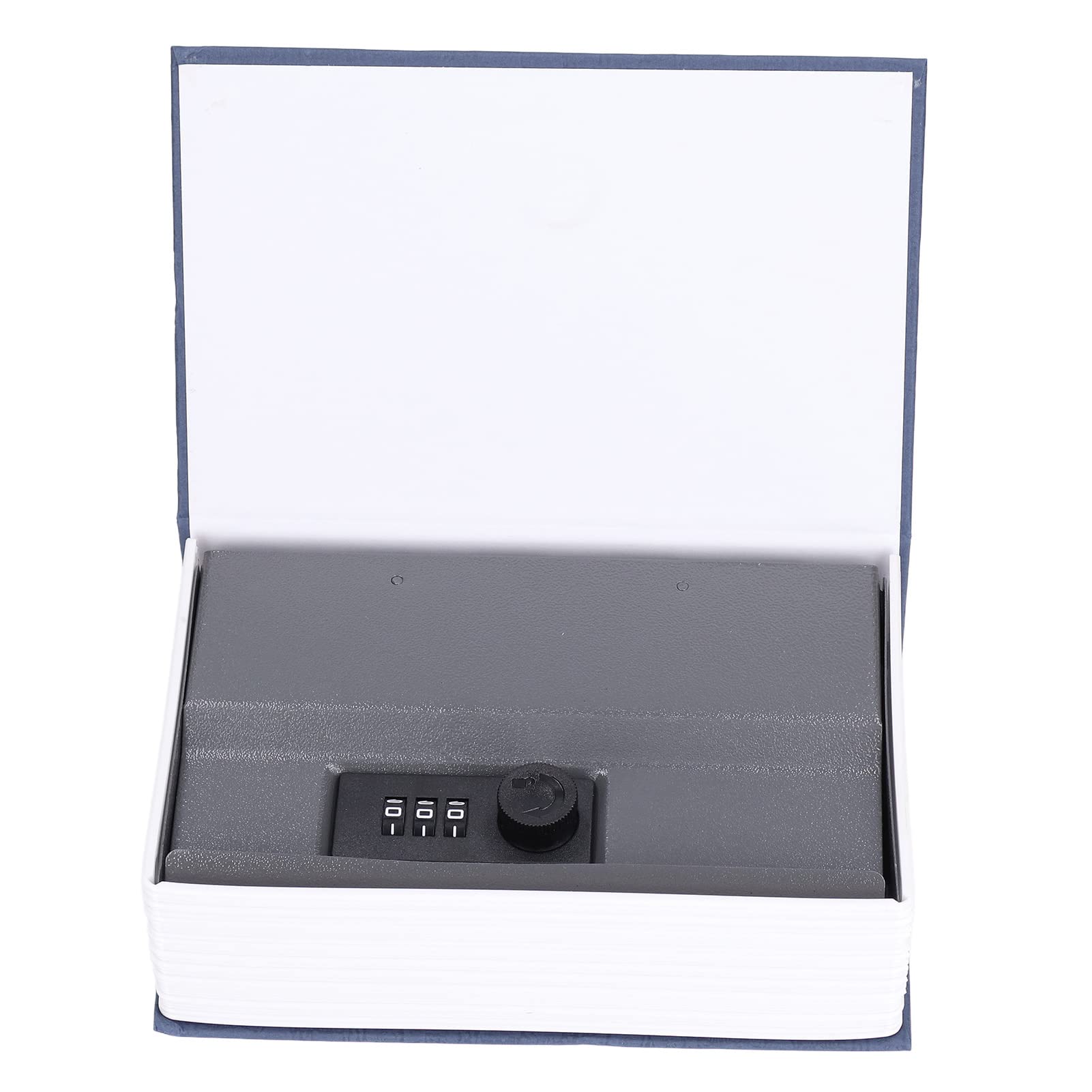 Book Safe Box - Hidden Metal Storage Box for Money & Valuables - Decorative Bookshelf Safe (Blue) - Perfect for Home, Office & Travel Security