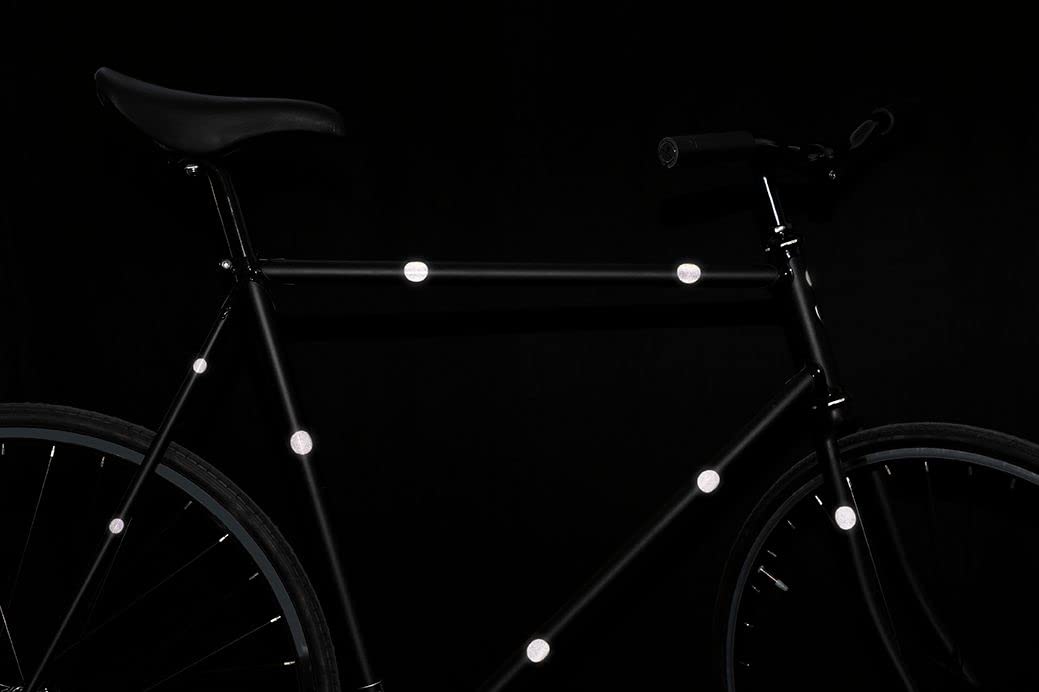 Bookman Reflective Stickers for Bikes - 8 Large & 4 Small Reflective Tire Dots - High Visibility Safety Decals for Night Cycling, Running Gear & Outdoor Equipment