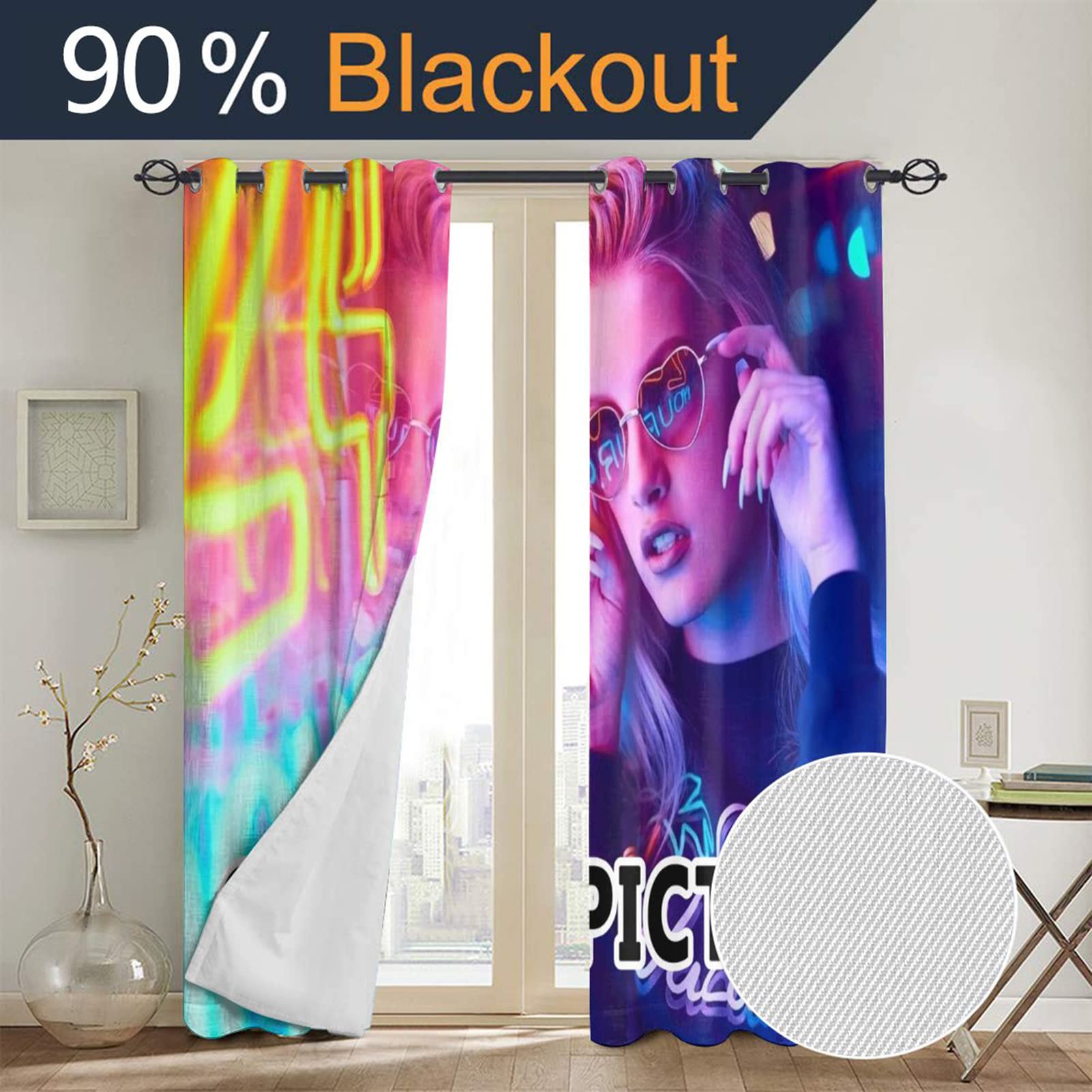 Custom Blackout Curtains for Bedroom - Personalized Photo & Text Thermal Insulated Window Drapes (2 Panels) | Home Decor, Nursery & Living Room Window Treatment for Better Sleep & Energy Efficiency