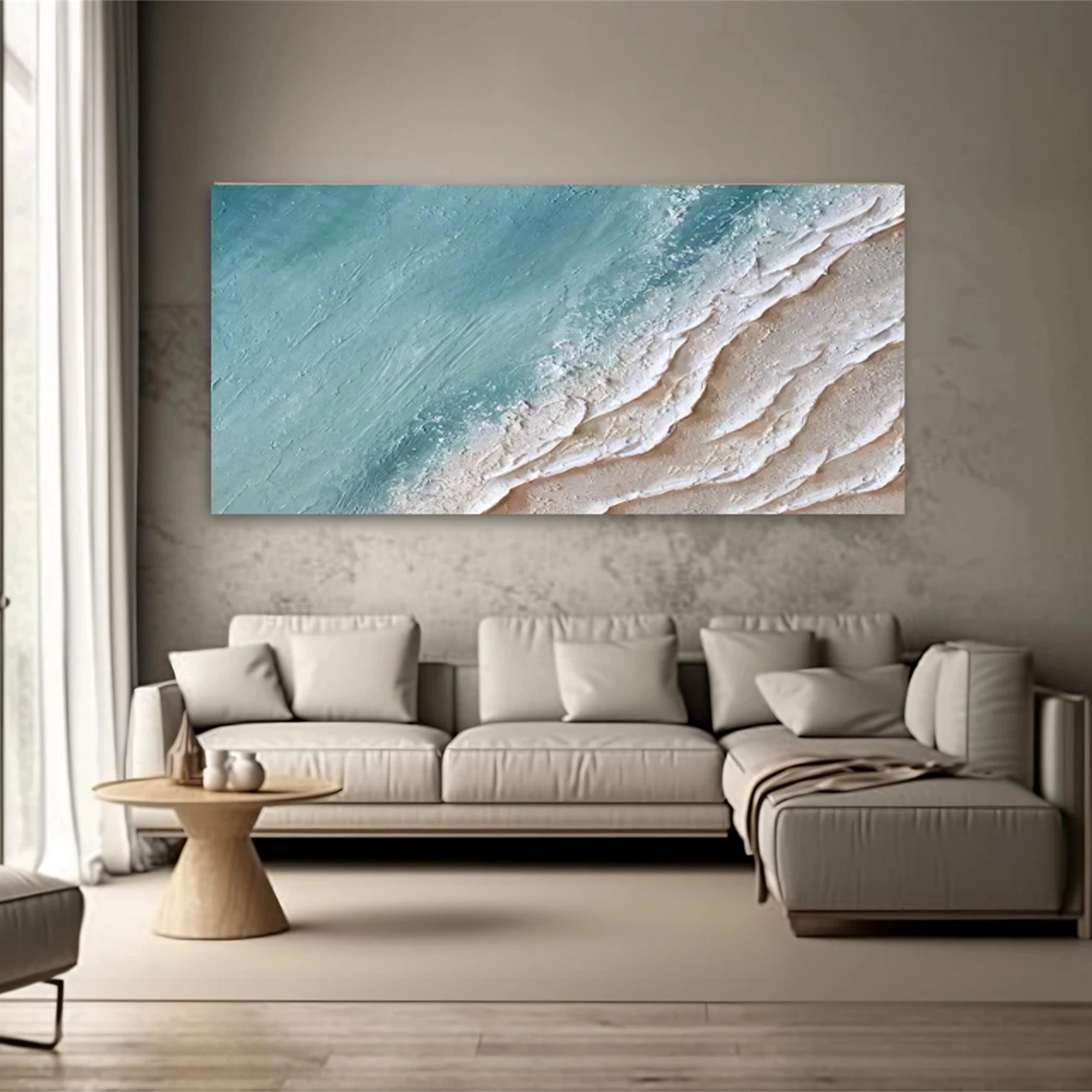 Ocean And Sky Painting #OS 075 - Stunning Seascape Wall Art for Home & Office Decor | Perfect for Living Room, Bedroom or Beach House