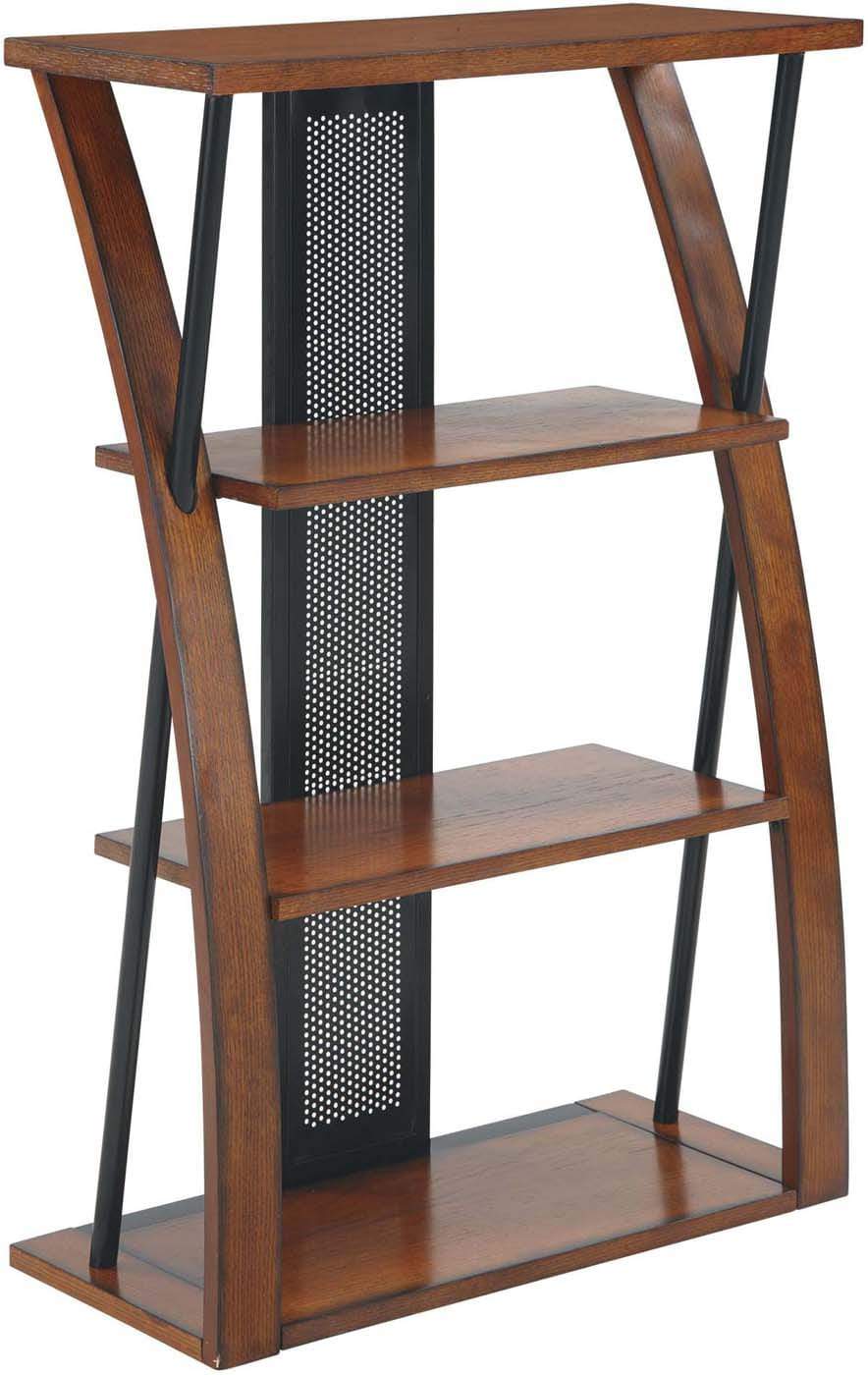 OSP Designs Aurora Bookcase with Powder Coated Black Accents - Modern Bookshelf for Living Room, Office, or Bedroom Storage [AR27]