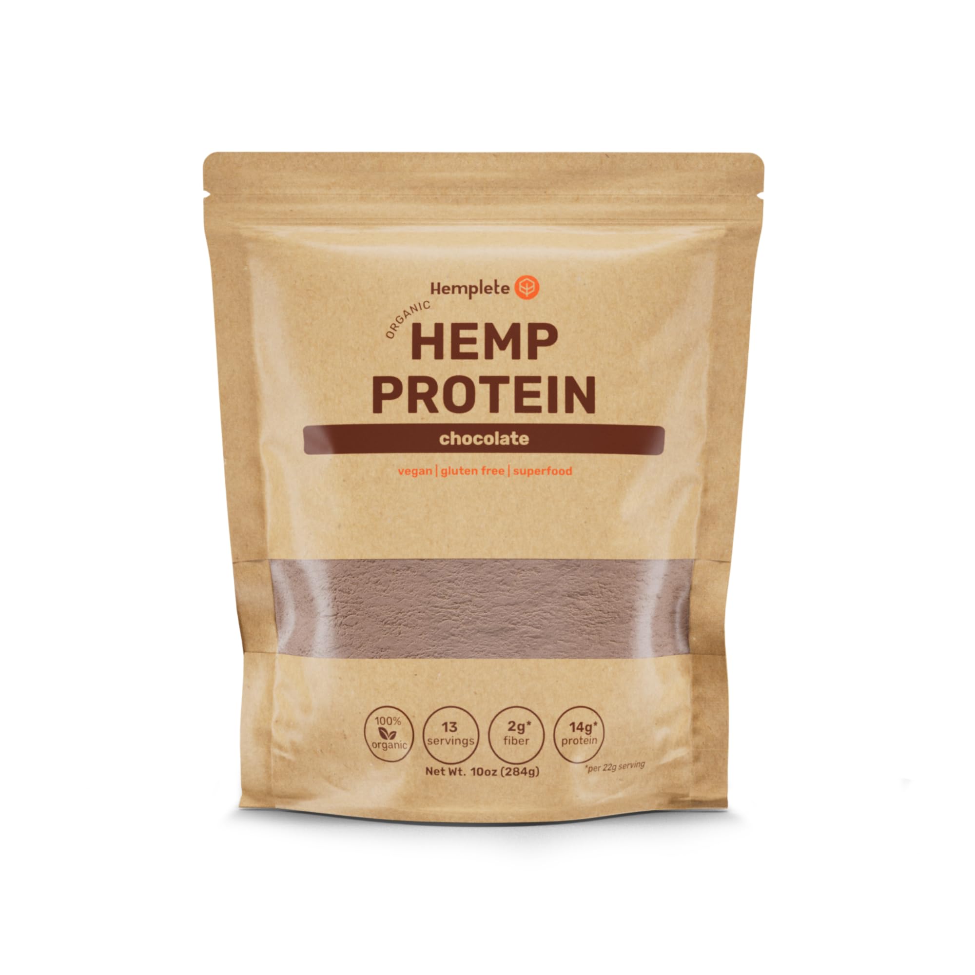 Organic Hemp Vegan Protein Powder for Heart & Brain Health - Chocolate Flavor, 10oz | Plant-Based Protein Shake for Muscle Building, Recovery & Digestion | 9 Essential Amino Acids | Perfect for Post-Workout, Breakfast Smoothies & Healthy Lifestyle