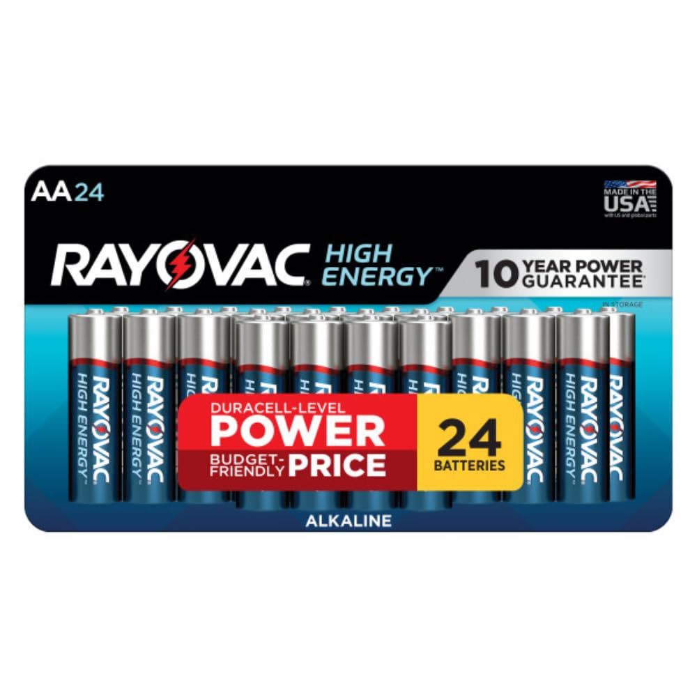 Rayovac High Energy AA Alkaline Batteries (24 Pack) - Long Lasting Power for Toys, Flashlights, Remote Controls & More