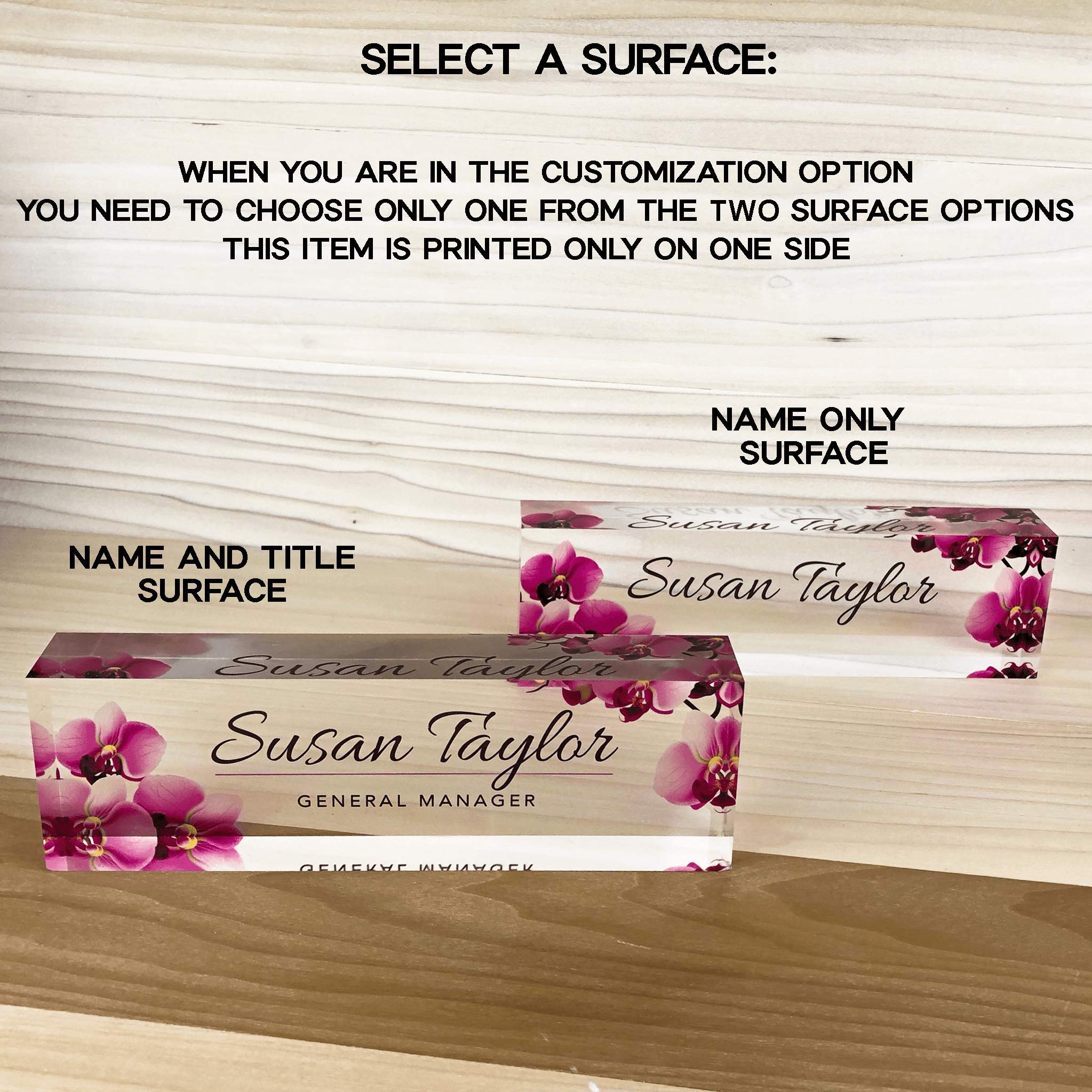 Personalized Acrylic Glass Office Desk Name Plate - Custom Engraved Nameplate for Professional Workspace Decor (8