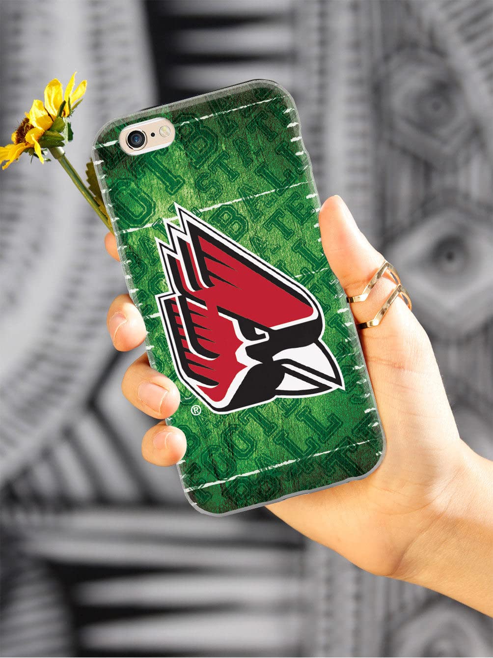 3D Textured iPhone 15 Pro Max Case with Rubber Bumper - Ball State University Cardinals Football Design Protective Cover for Apple iPhone 15 Pro Max - Perfect for Game Day & School Spirit