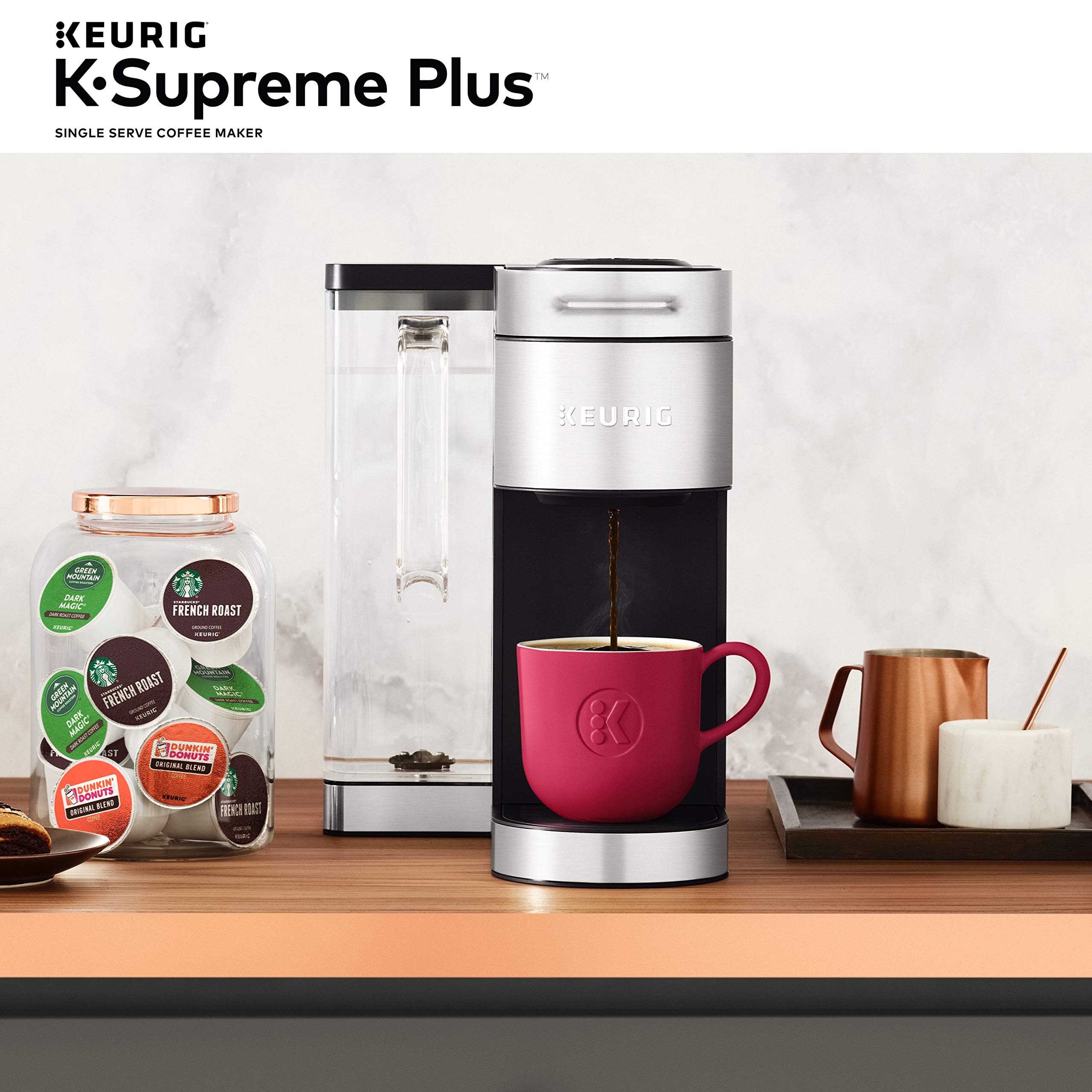 Keurig K-Supreme Plus Single Serve Coffee Maker with 40 K-Cup Pods - Caribou Coffee Favorites Variety Pack for Home & Office Use - Fast Brewing, Multi-Stream Technology, 5 Cup Sizes