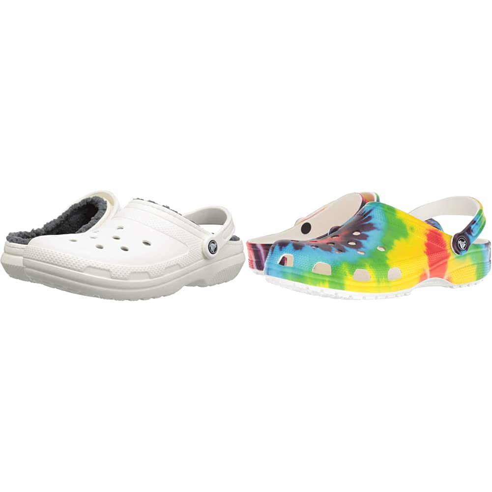 Crocs Classic Clogs & Lined Clogs 2-Pack for Men & Women - Comfortable Slip-On Shoes for Indoor, Outdoor, Garden & Beach Wear