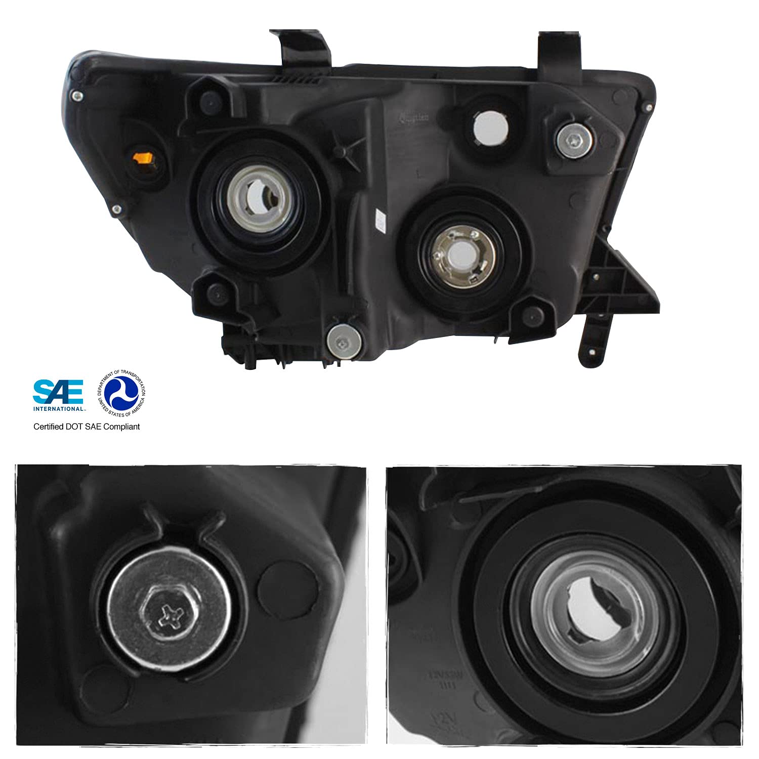 AKKON Black Headlights & DRL Fog Lights Pair for 2007-2013 Toyota Tundra - Upgrade Your Truck's Style & Visibility for Night Driving & Off-Road Adventures