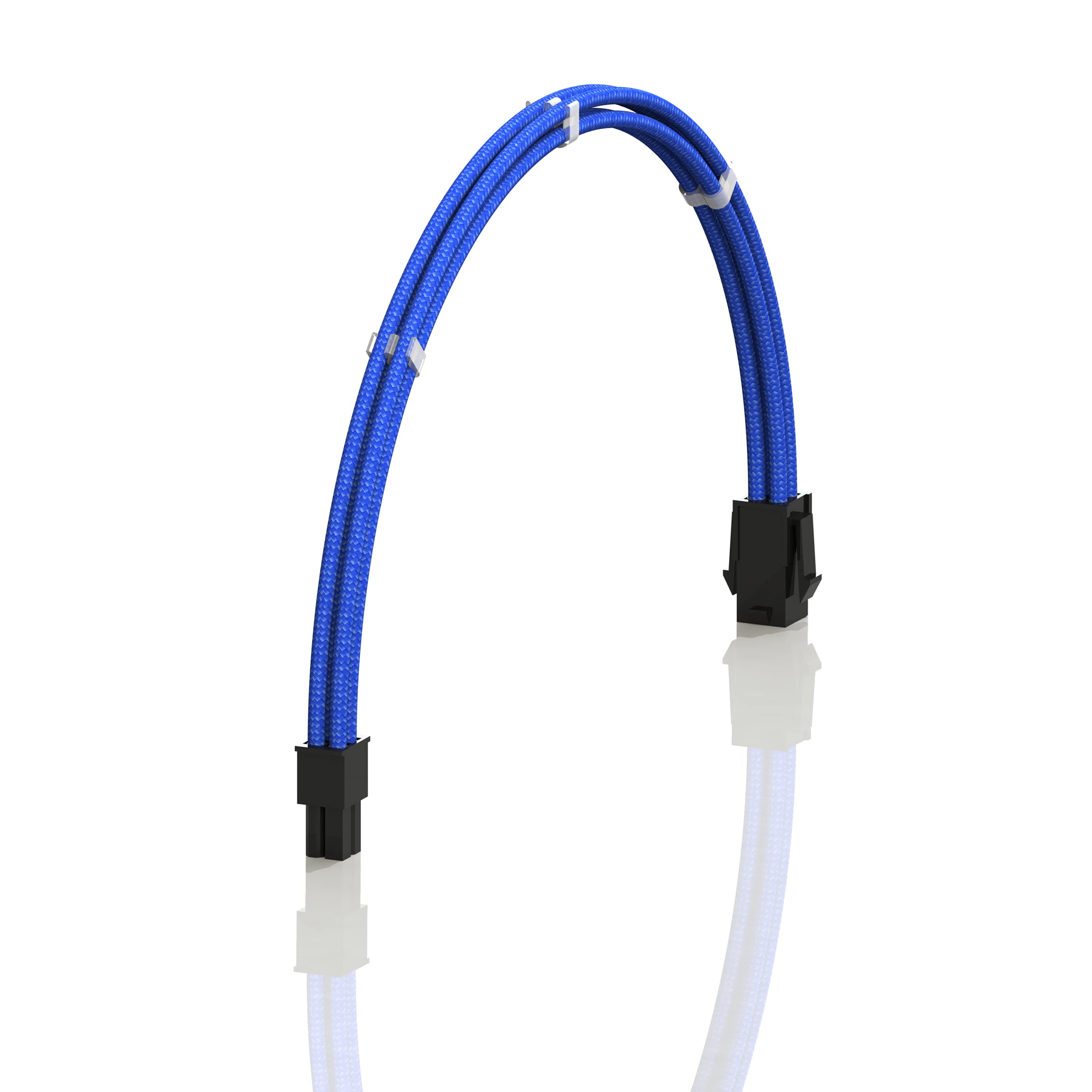 LINKUP - AVA 30cm EPS 4 Pin CPU ATX Motherboard PSU Power Supply Braided Sleeved Extension Cable with Combs | Strong & Stiff Design | Single Pack 300mm Blue | Perfect for PC Gaming Rigs & Custom Computer Builds