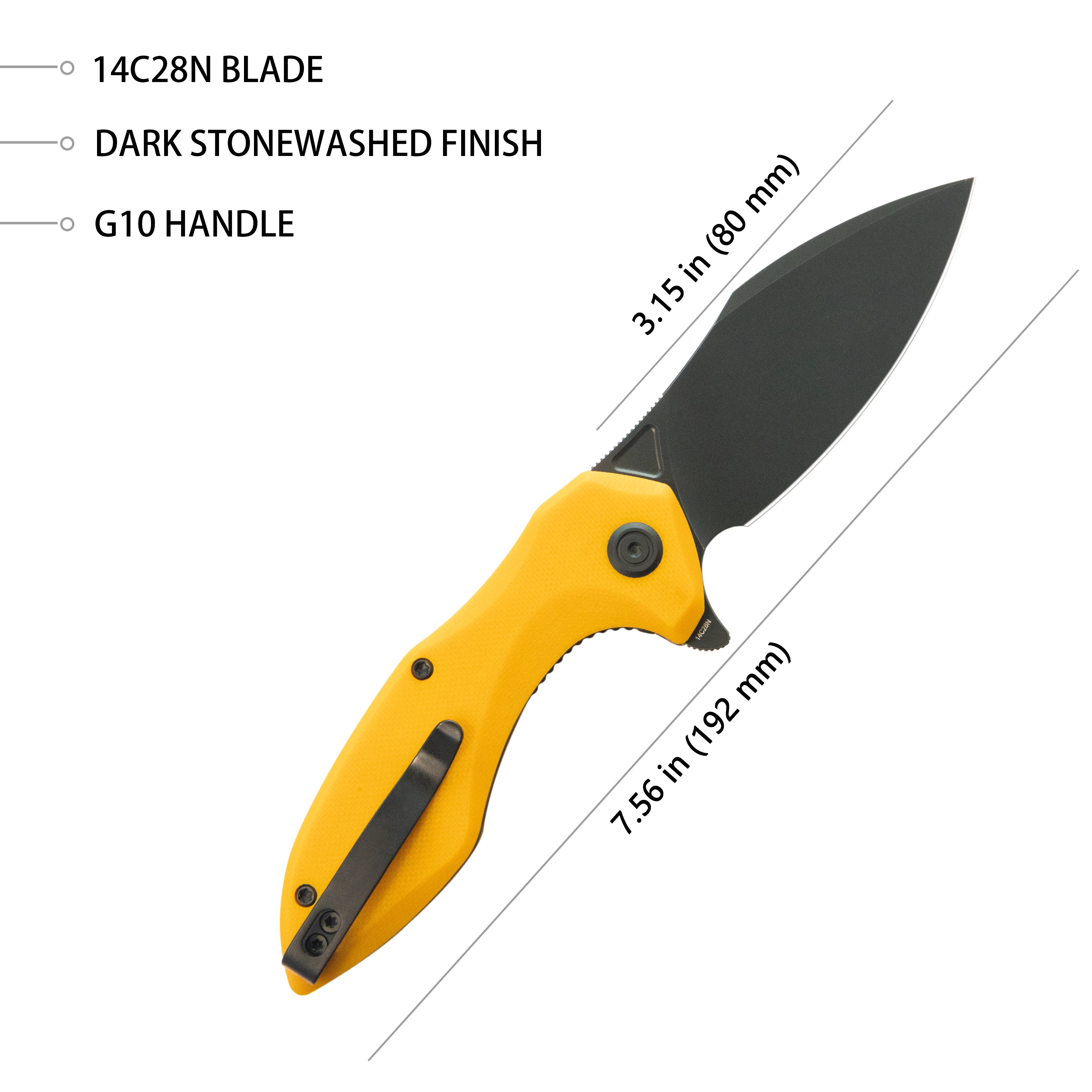 Kubey Noble Flipper Folding Knife - 3.15