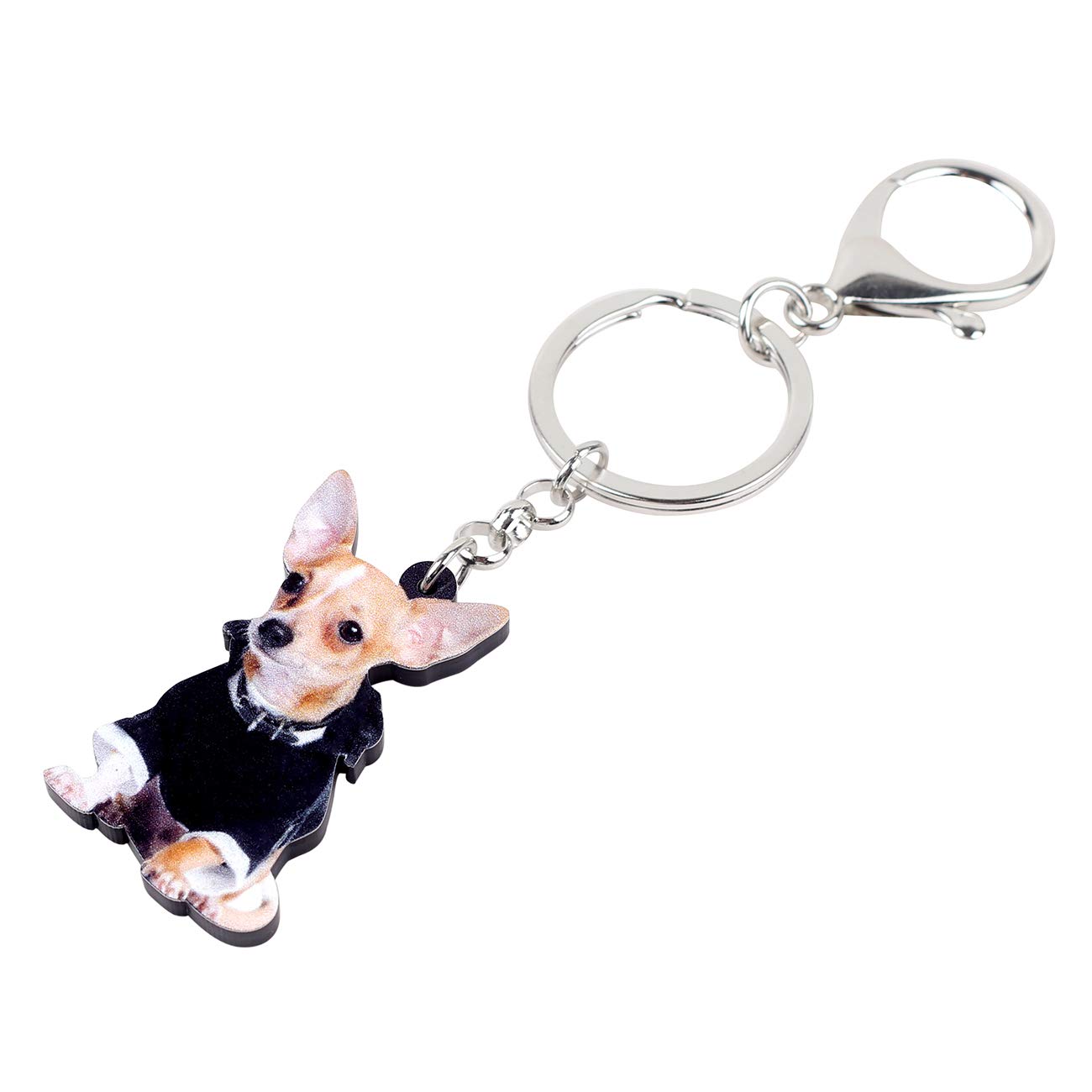 BONSNY Acrylic Chihuahua Keychain - Cute Pet Lover Gift for Bags & Cars