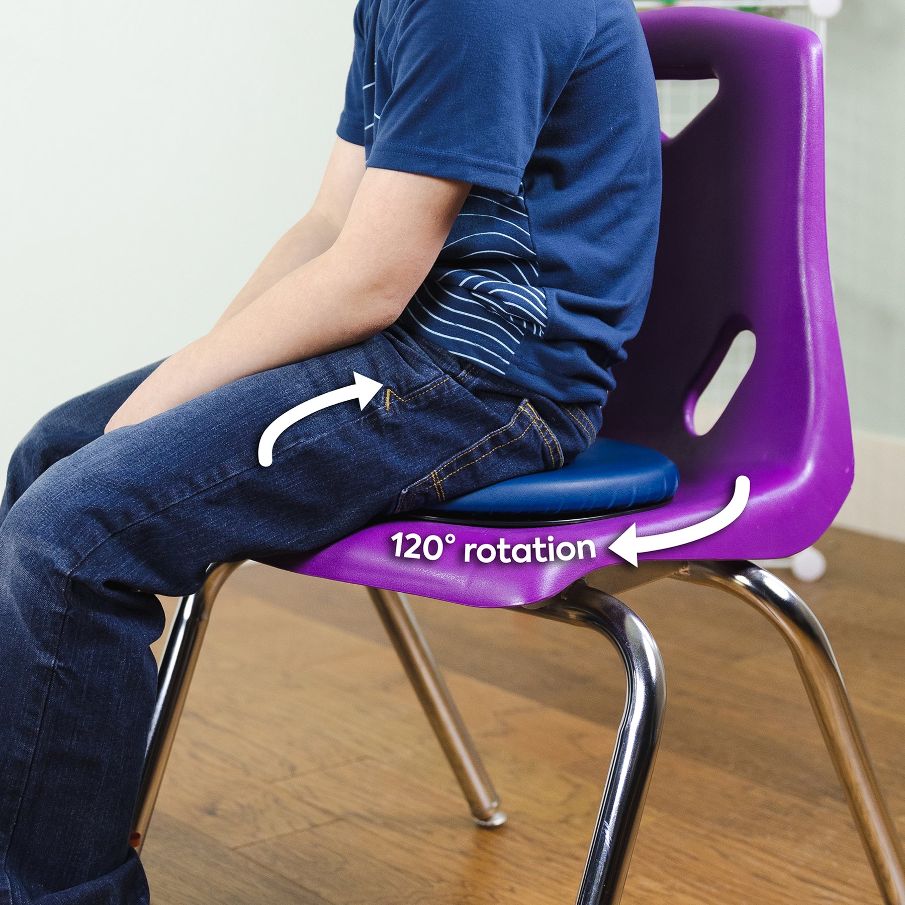 Bouncyband Sit & Twist Active Seat Cushion for Kids - Wiggle Chair Alternative for ADHD & Sensory Needs - Perfect for Classroom, Homeschool & Study Time