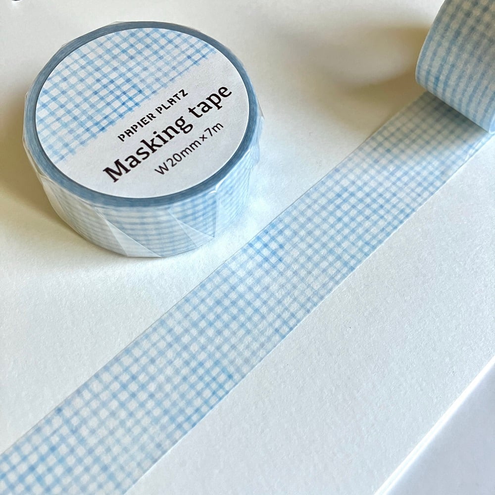 Celeste Check Washi Tape - Decorative Japanese Paper Tape for Scrapbooking, Journaling, DIY Crafts, Gift Wrapping & Home Decor