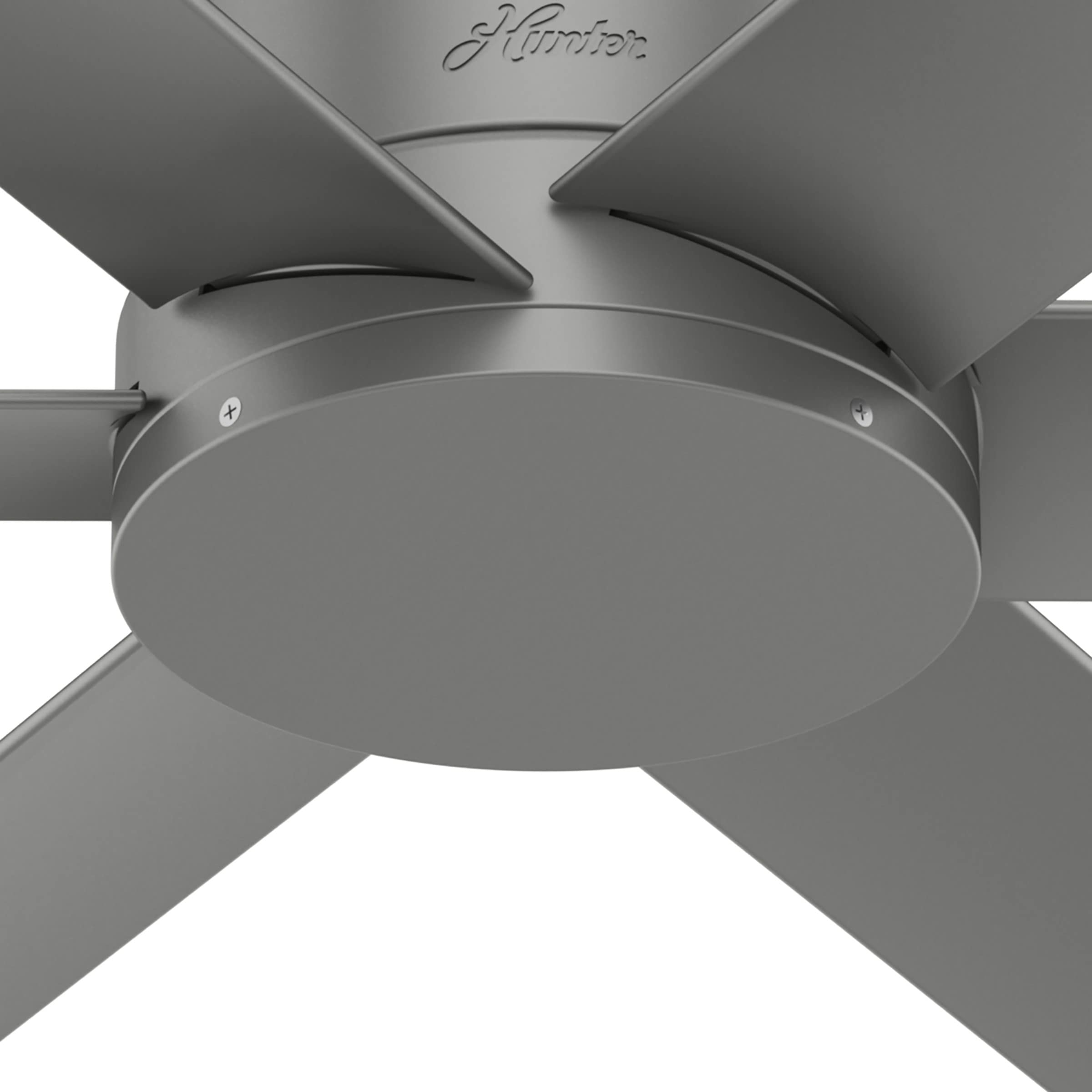Hunter Fan Company 51115 44 Inch Kennicott Matte Silver Ceiling Fan - Indoor/Outdoor Use with Wall Control - Perfect for Patio, Living Room, and Bedroom Cooling