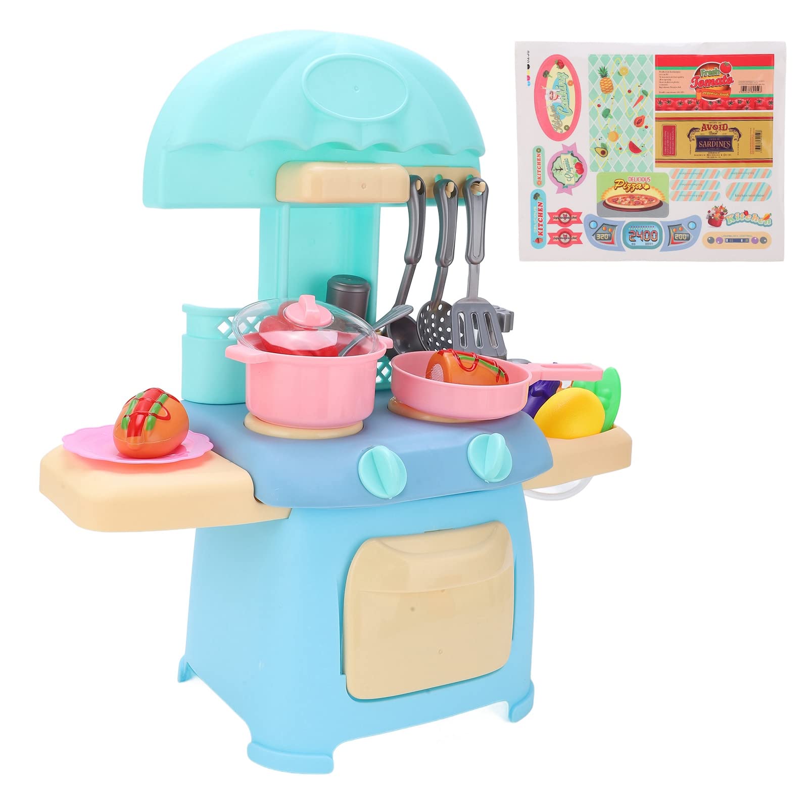 Wobythan 43Pcs Kids Kitchen Playset Toy - Electronic Educational Cooking Toy Set with Stove, Pretend Play Kitchenware for Toddlers & Children - Perfect Gift for Birthday & Christmas - Encourages Imaginative Play & Learning
