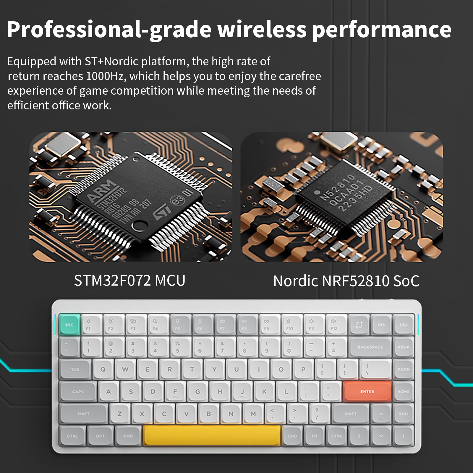 Nuphy Air75 V2 75% Compact Wireless Mechanical Keyboard - Bluetooth 5.1/2.4G/USB-C RGB Backlit, Gateron Moss Tactile Switches, Compatible with Windows/Mac/Linux (White) - Perfect for Office Work, Gaming & Programming