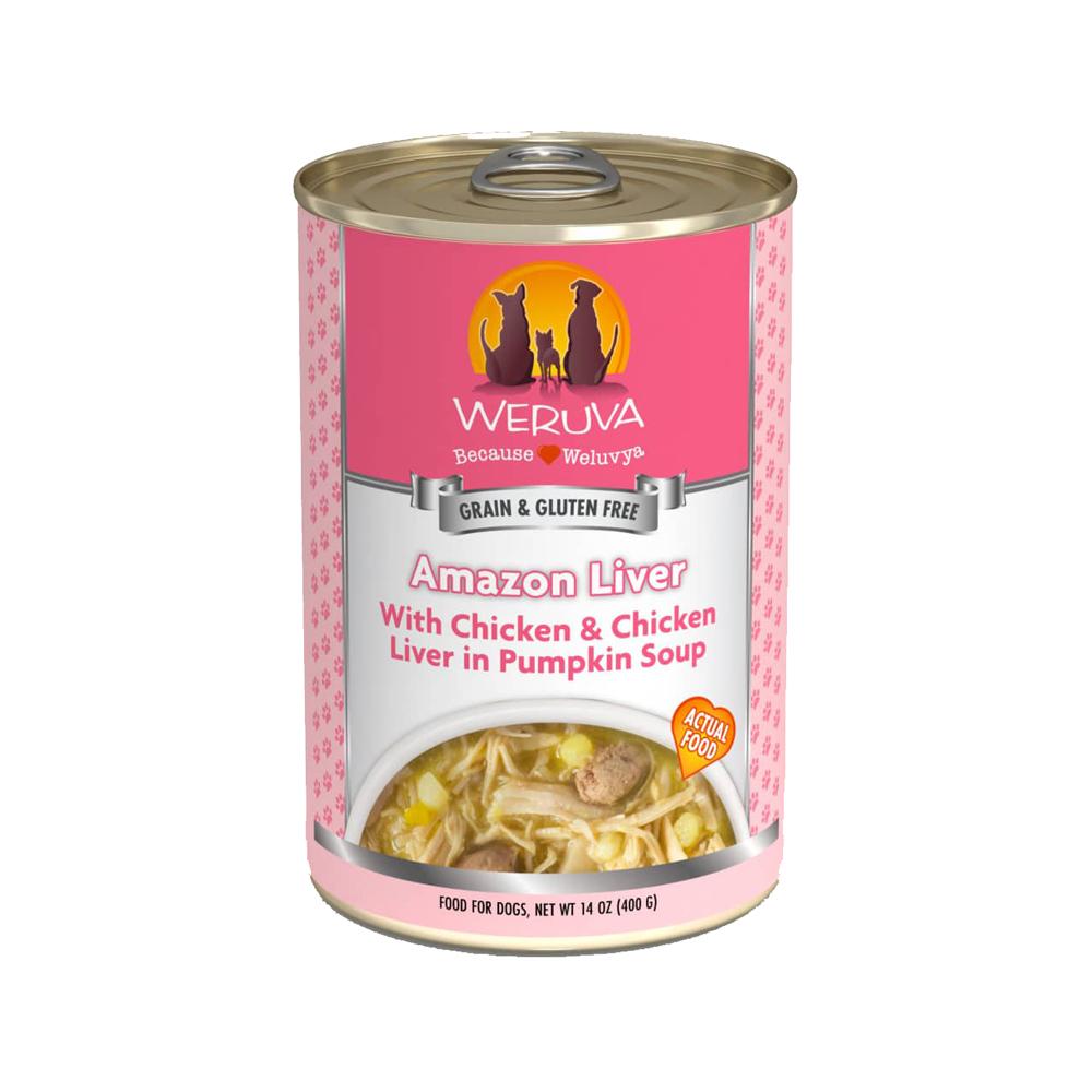 Premium Amazon Liver Chicken & Chicken Liver in Pumpkin Soup Dog Food - Grain-Free, High-Protein Wet Dog Food for All Breeds - Perfect for Digestive Health & Picky Eaters