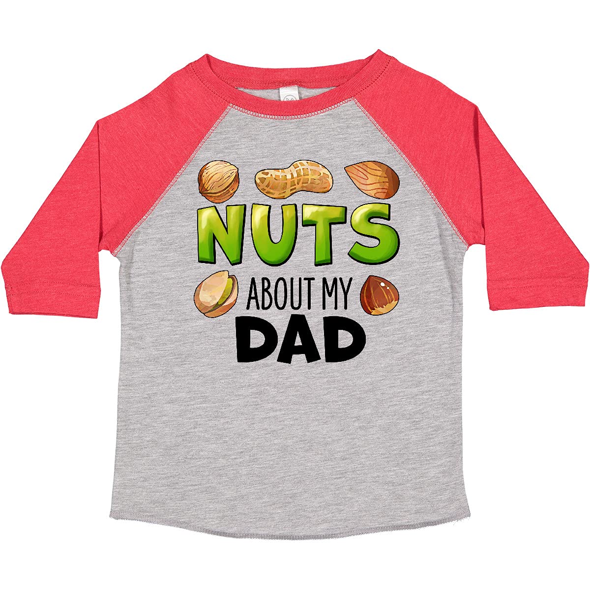 Inktastic 'Nuts About My Dad' Peanut Almond Pistachio Toddler T-Shirt - Cute Father's Day Gift for Kids, Casual Family Outfit