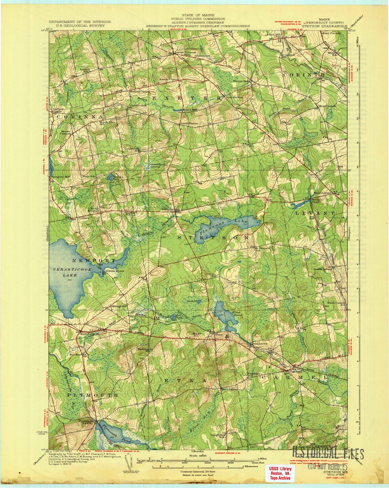 1935 Stetson, ME USGS Historical Topographic Wall Map - 35x44 Inch Vintage Maine Decor - Perfect for Home Office, Living Room & Classroom Geography Display