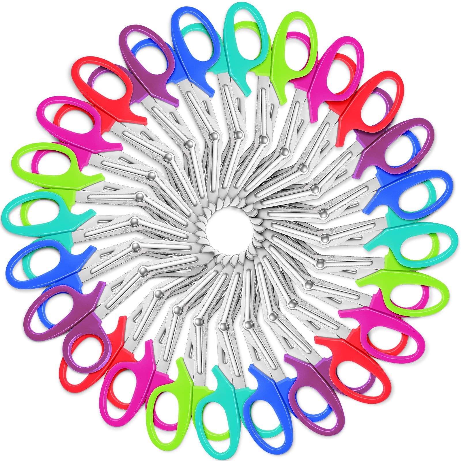 42-Piece Stainless Steel Trauma Shears & Bandage Scissors Set - Rainbow Color Medical Scissors for Nurses, Doctors & First Responders - Ideal for Emergency Kits, First Aid Supplies & Medical Procedures