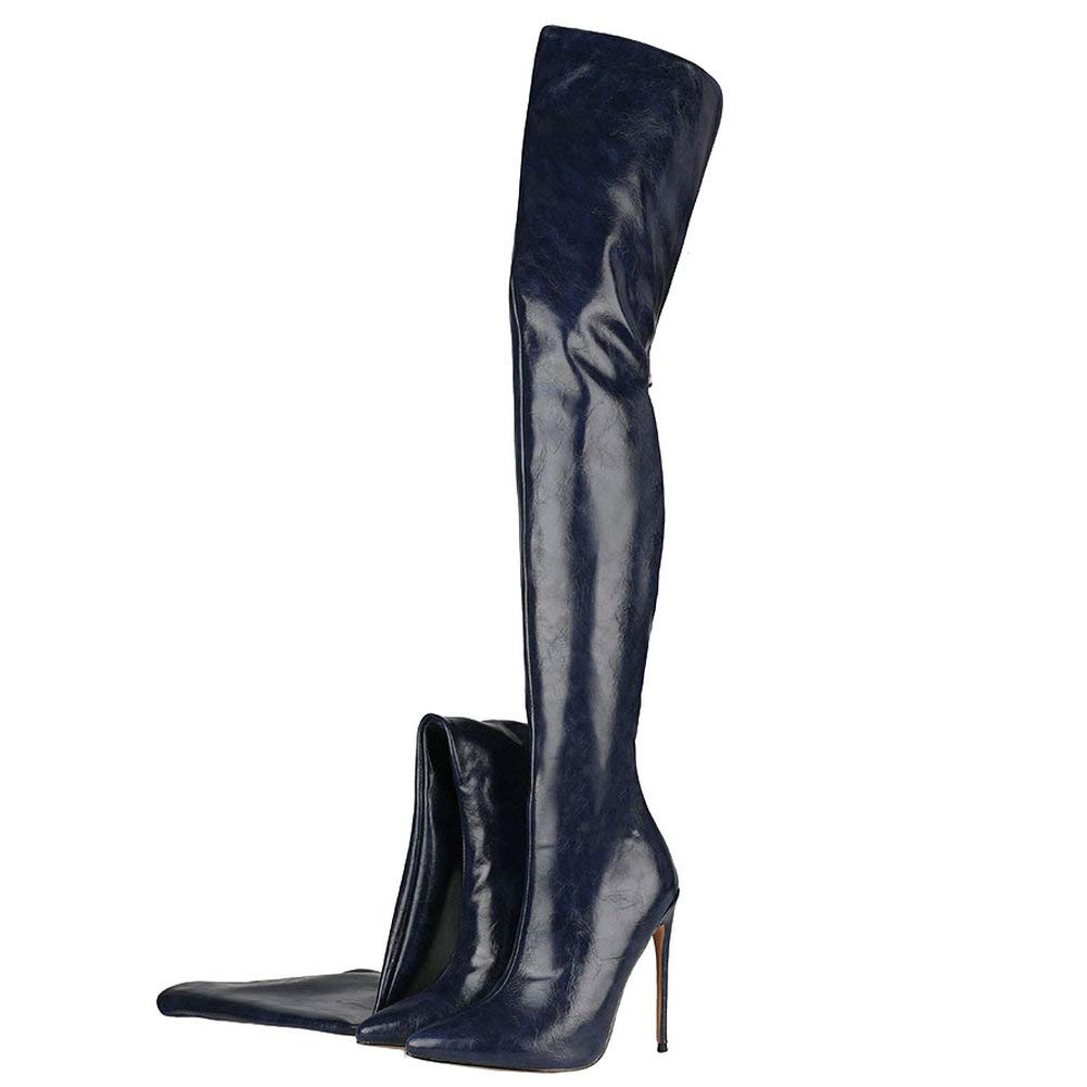 Caradise Women's High Heel Stretch Thigh High Stiletto Over The Knee Pointed Toe Boots - Sexy Fashion Boots for Party, Night Out & Date Night