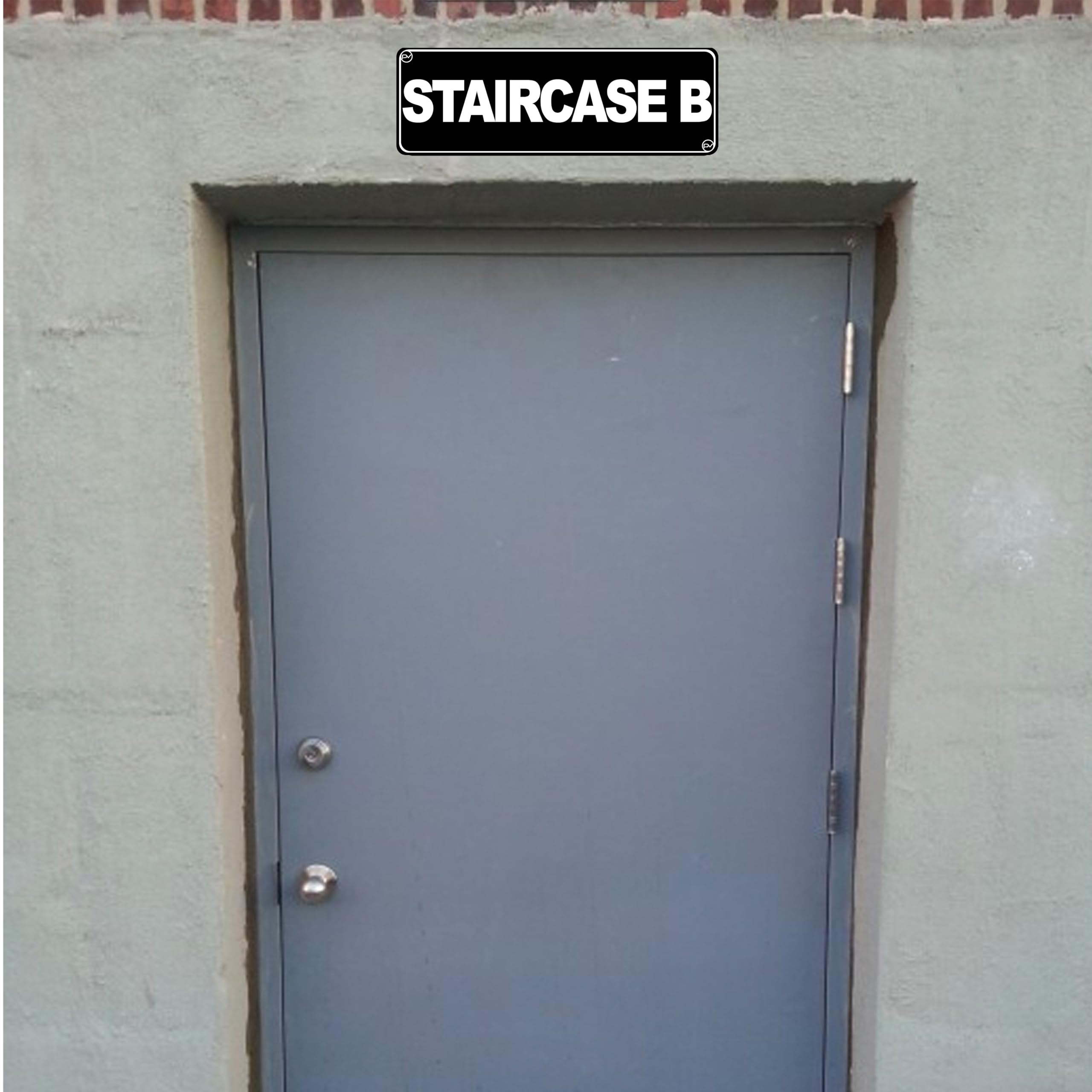 Acrylic Plastic Floor Sign for Door - Black & White with Rounded Corners, Durable & Long Lasting - 3