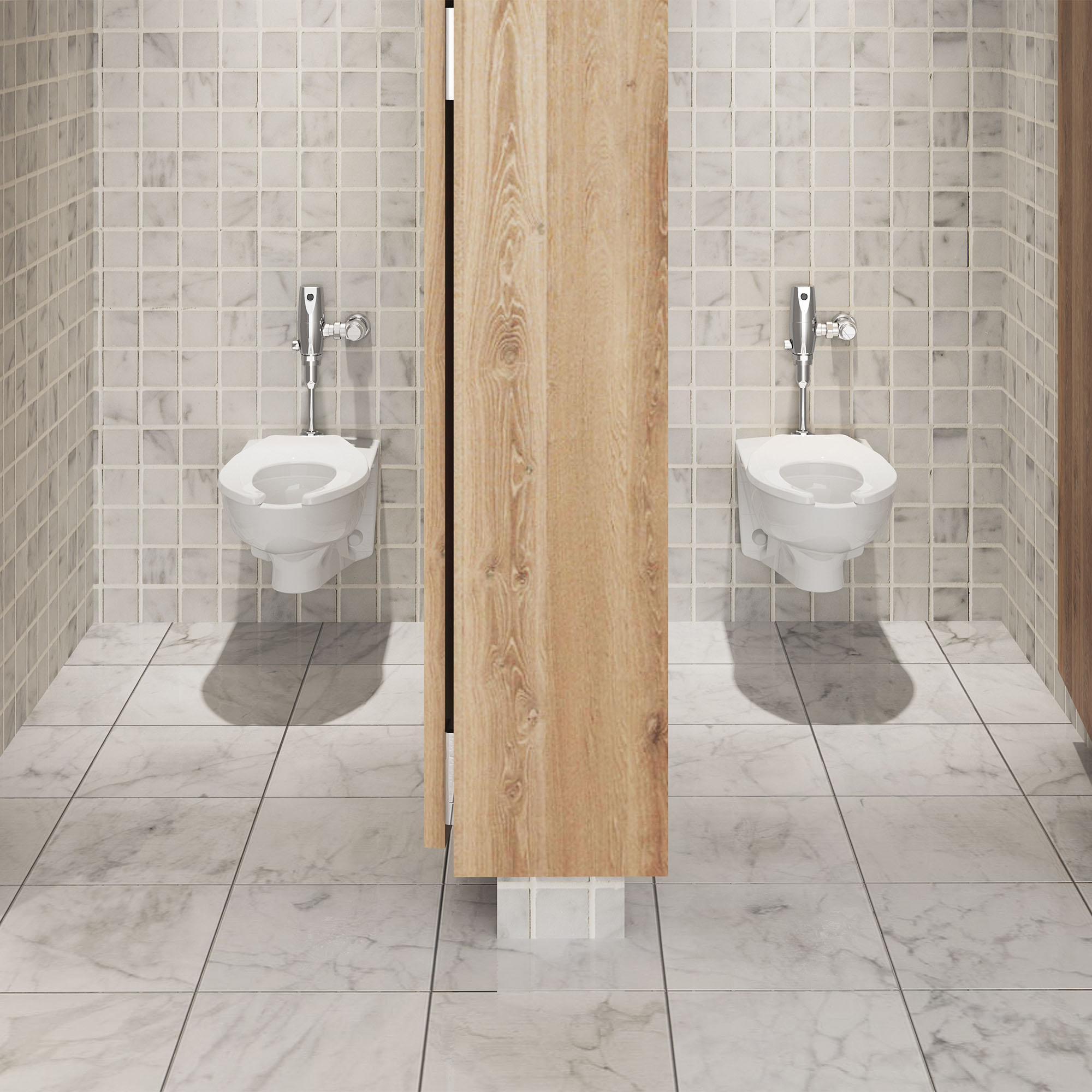 American Standard Afwall 1.1 GPF Wall Mounted Elongated Toilet with Back Spud - Water Efficient White Flushometer Bowl (Seat Not Included) - Perfect for Commercial Restrooms & Public Washrooms