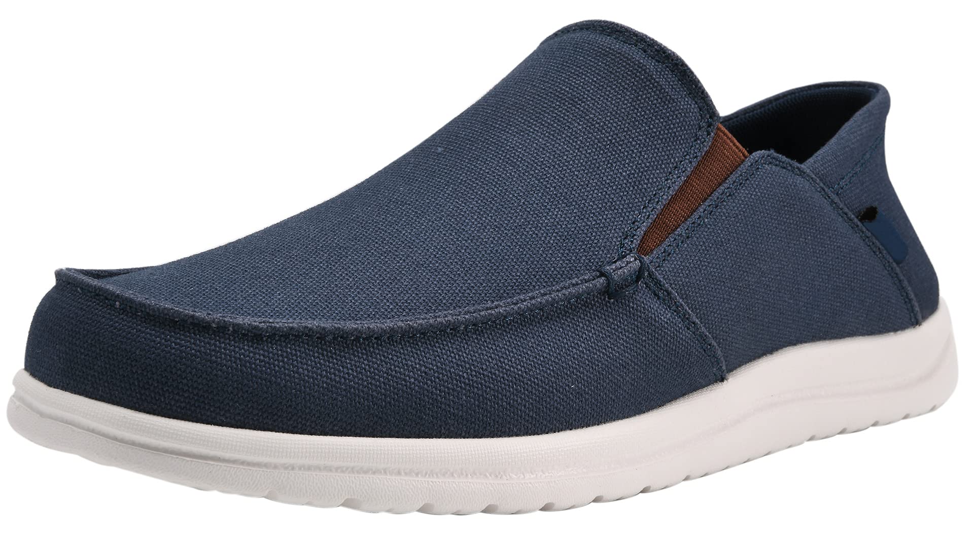 **Men's Slip On Canvas Loafers - Comfortable Casual Deck Shoes with Non-Slip Rubber Sole | Perfect for Boating, Walking & Everyday Wear**