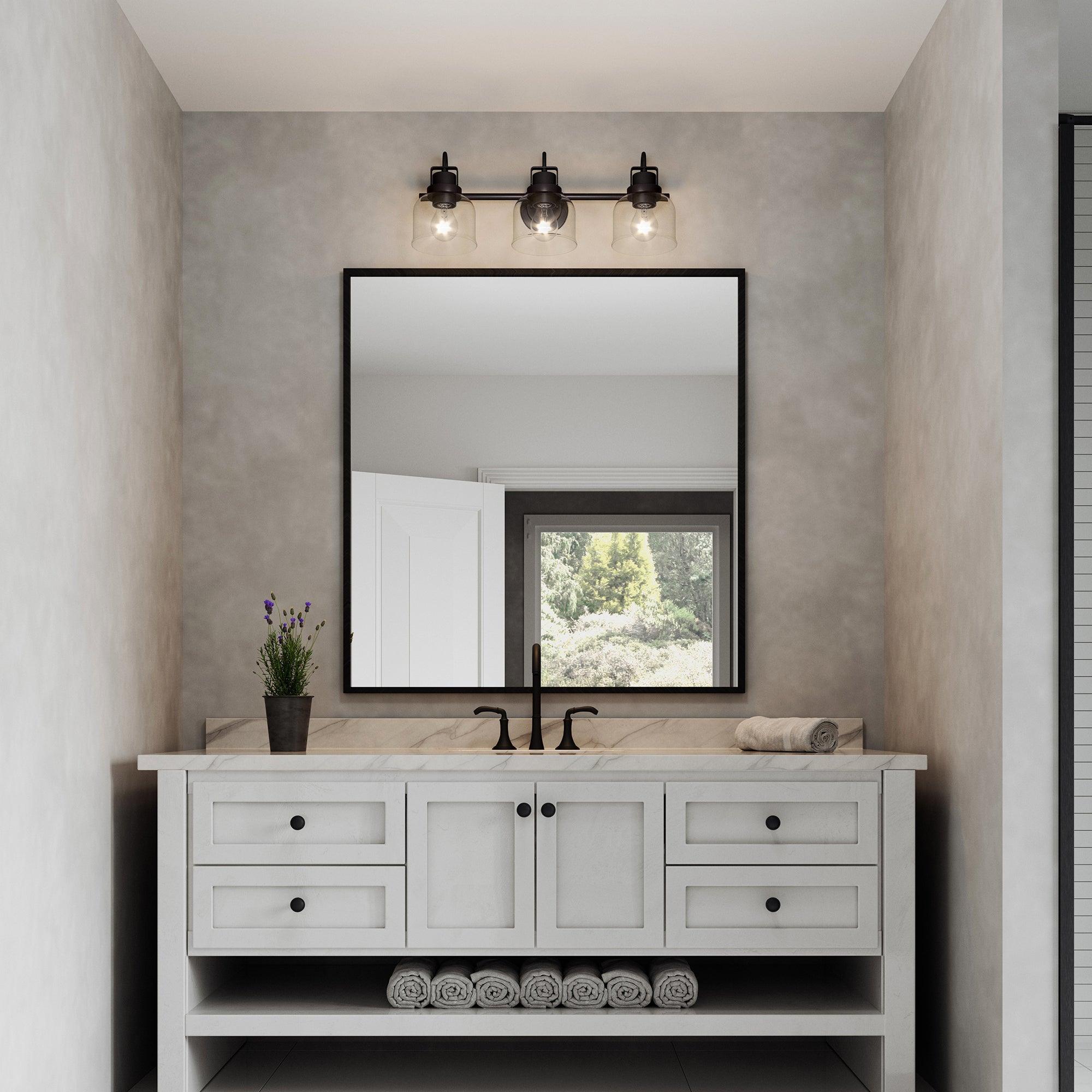 Brighton 3-Light Dark Bronze Dimmable Bathroom Vanity Light Fixture - Perfect for Modern Bathrooms, Powder Rooms & Spa-Like Retreats