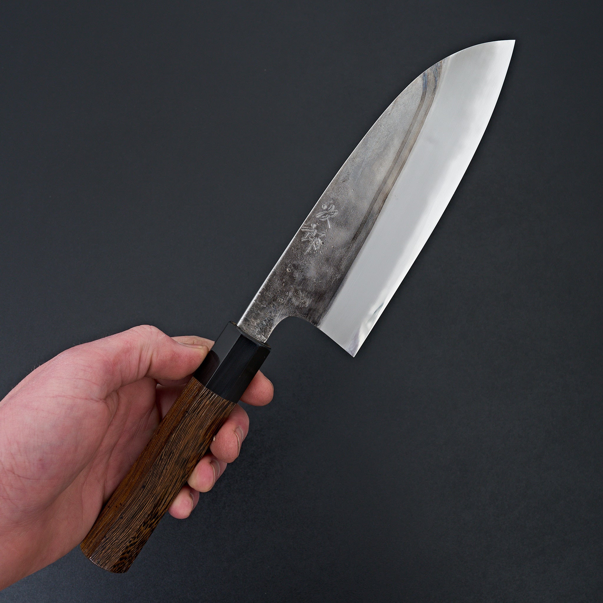 Jiro Tsuchime Wa Santoku Knife 165mm - Premium Taihei Tagayasan Handle (#571) - Perfect for Sushi, Vegetables & Meat Cutting