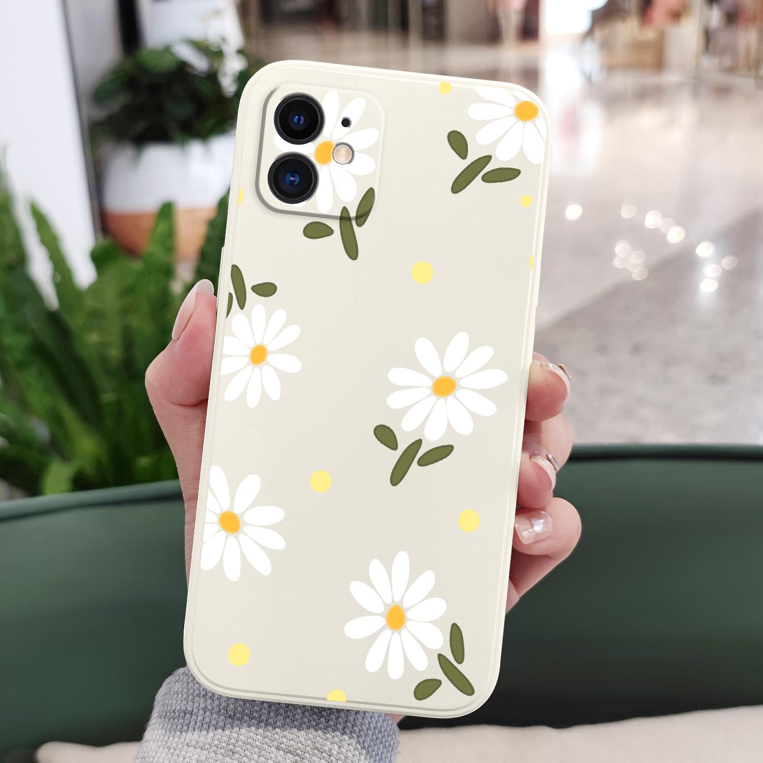 Shockproof iPhone 11 Case with Creative Chrysanthemum Design - Slim Soft Protective Phone Cover for iPhone 11 (Daisy White) | Perfect for Everyday Use, Travel & Outdoor Activities