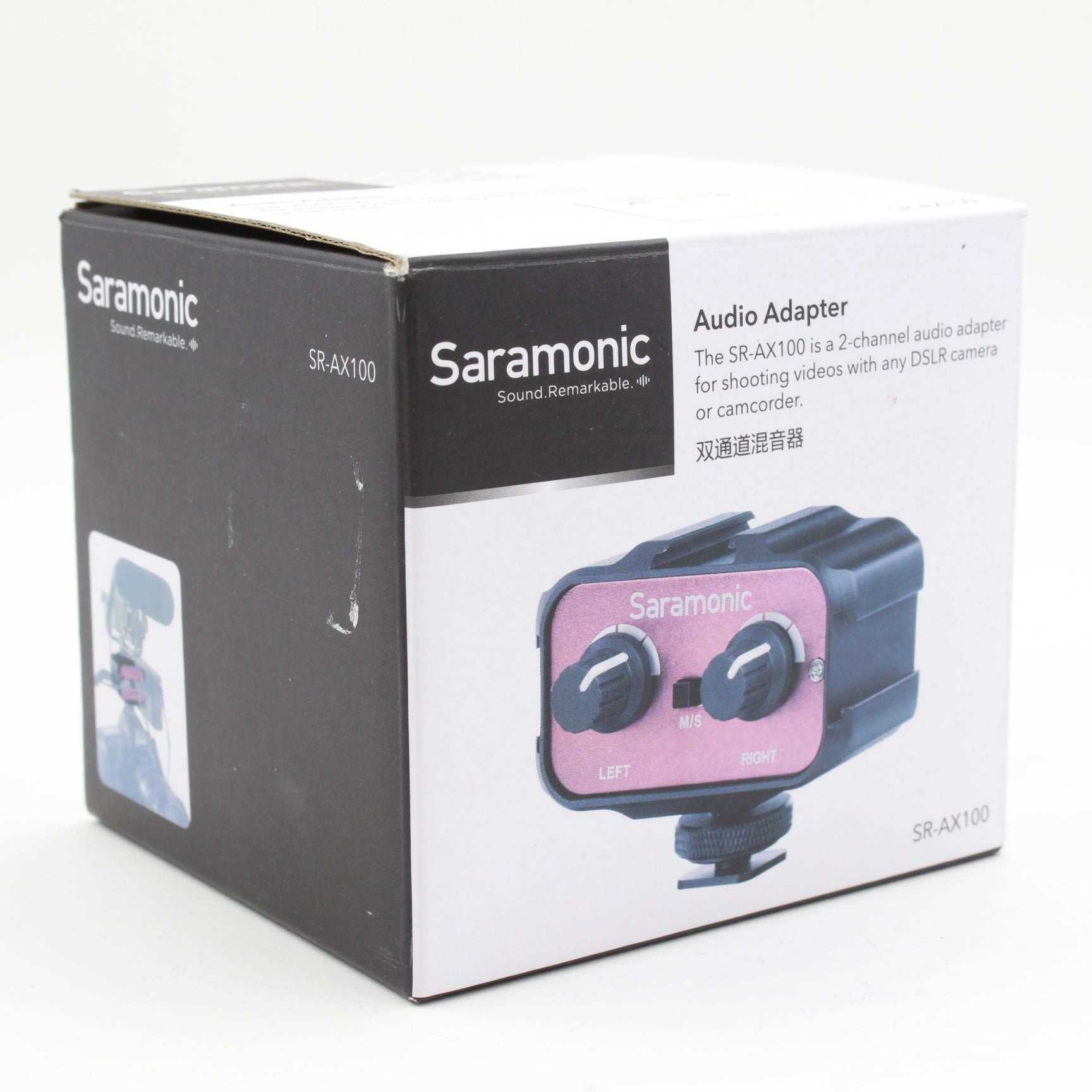 Saramonic SR AX100 Passive 2 Channel Audio Adapter for DSLR Cameras - High Quality Sound Recording for Vlogging, Interviews & Film Making (Open Box Excellent Condition)