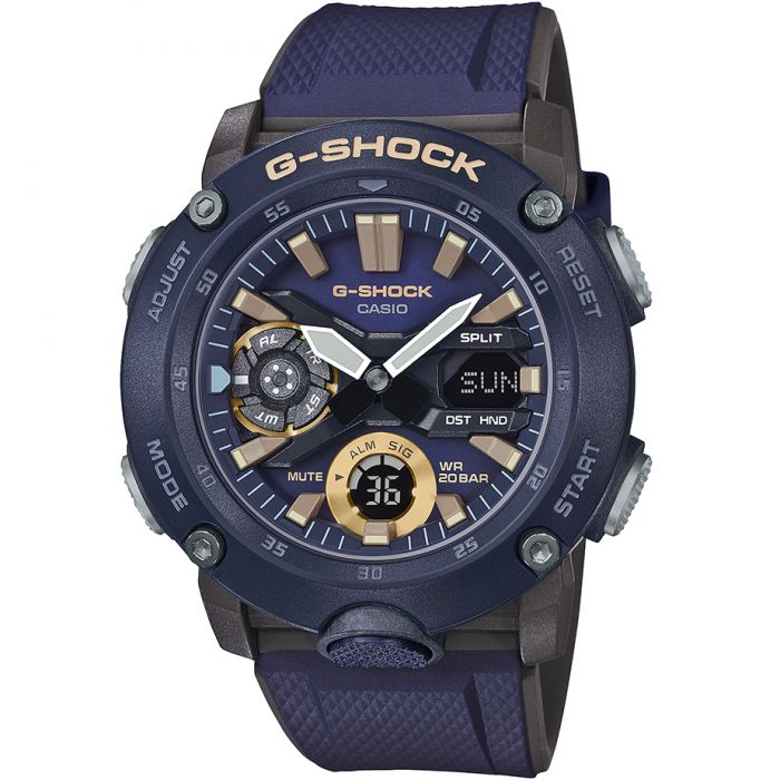 Casio G-Shock GA-2000-2ADR Digital Sports Watch for Men - Blue Resin Band, Shock Resistant, 200M Waterproof - Perfect for Outdoor Adventures, Workouts & Everyday Wear