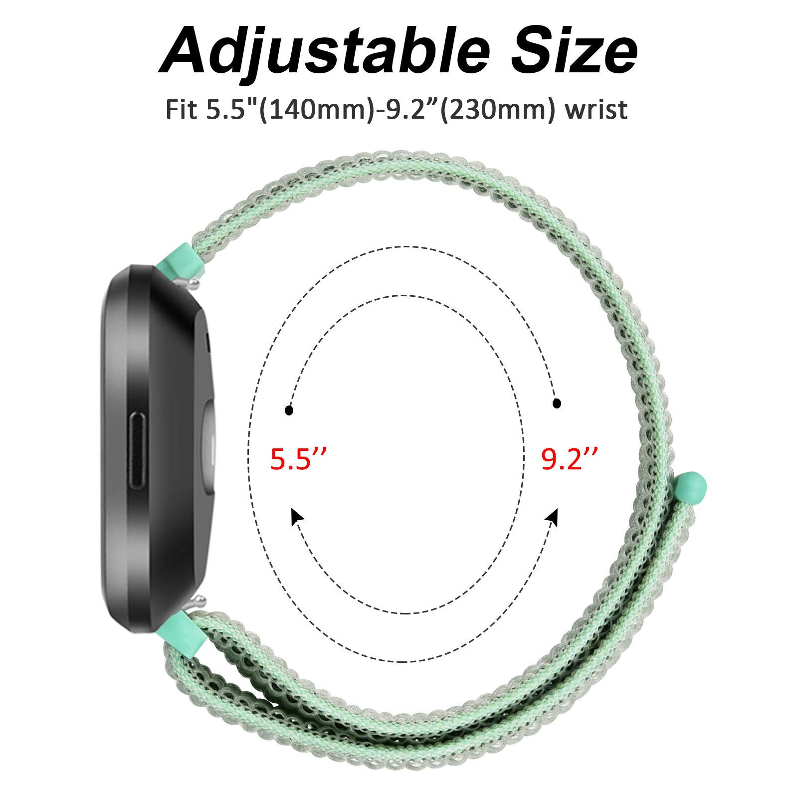 4 Pack Nylon Replacement Bands for Fitbit Versa 2 - Soft Breathable Sport Wristbands for Women & Men - Perfect for Running, Workouts & Daily Wear