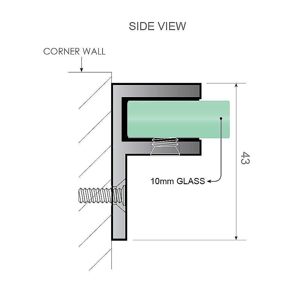 120x100cm Frameless Corner Shower Screen with Black Brackets & Stainless Steel Hinges - Round Knob Handle for Modern Bathroom | Waterproof Glass Enclosure for Walk-in Showers & Spa Bathrooms