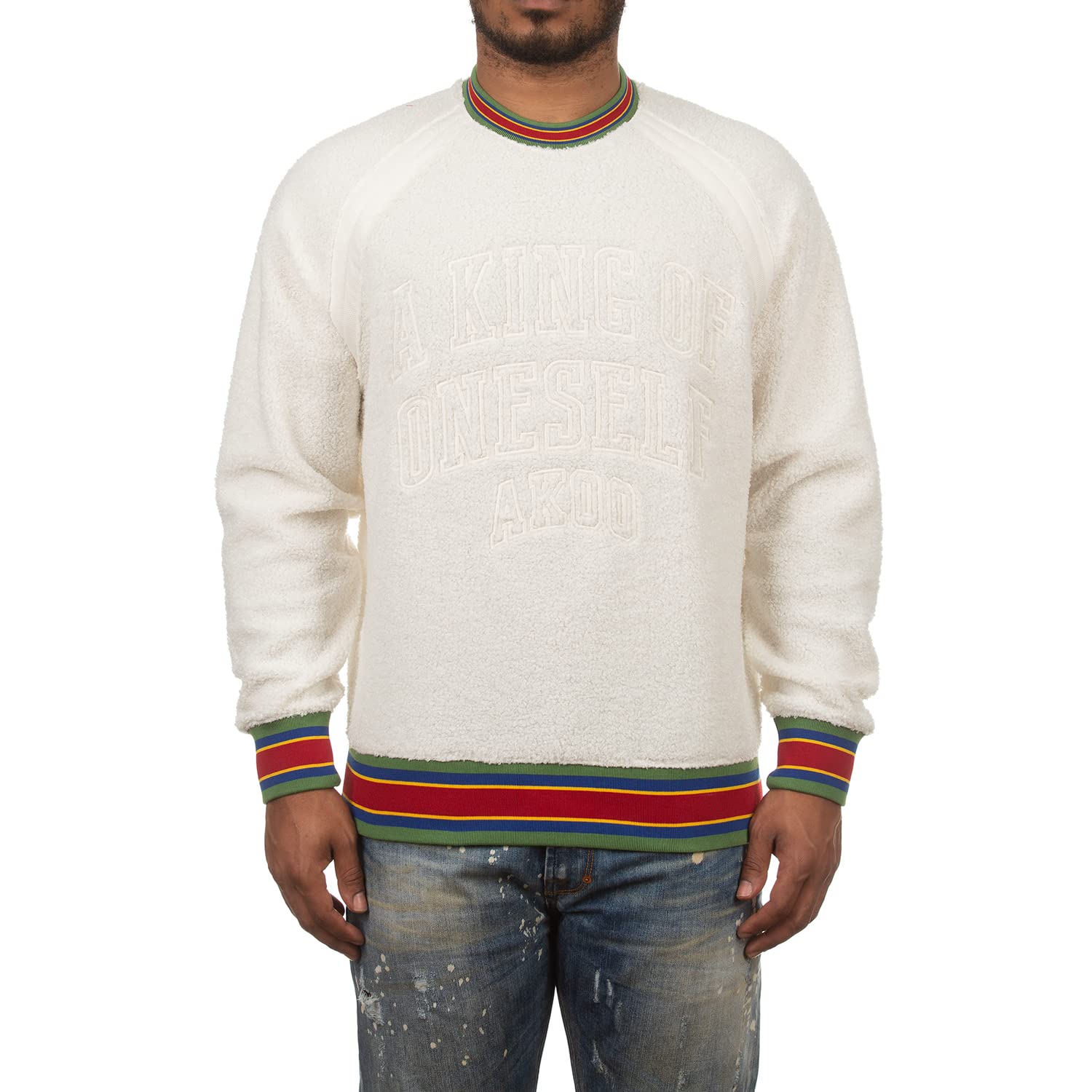 Akoo Men's Cotton Long Sleeve Crewneck Sweatshirt - Soft Casual Pullover for Everyday Wear, Gym, and Outdoor Activities