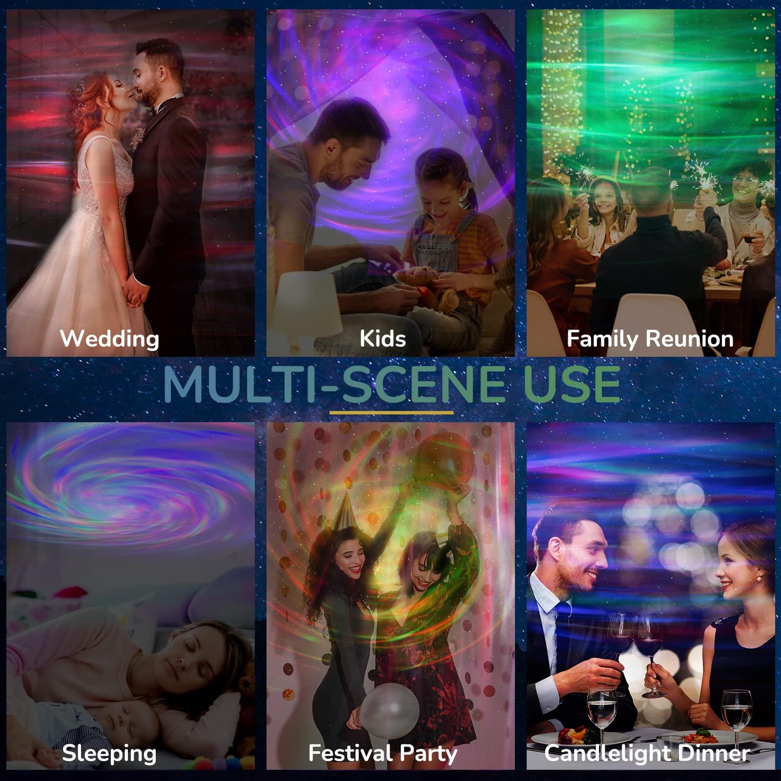 Laliled Galaxy Projector 2.0 with Bluetooth Speaker - 24 Nebula Lighting Effects, Adjustable Brightness, Remote Control & Timer - Starry Night Projector for Bedroom, Home Theater, Kids Room, Meditation & Relaxation (White)