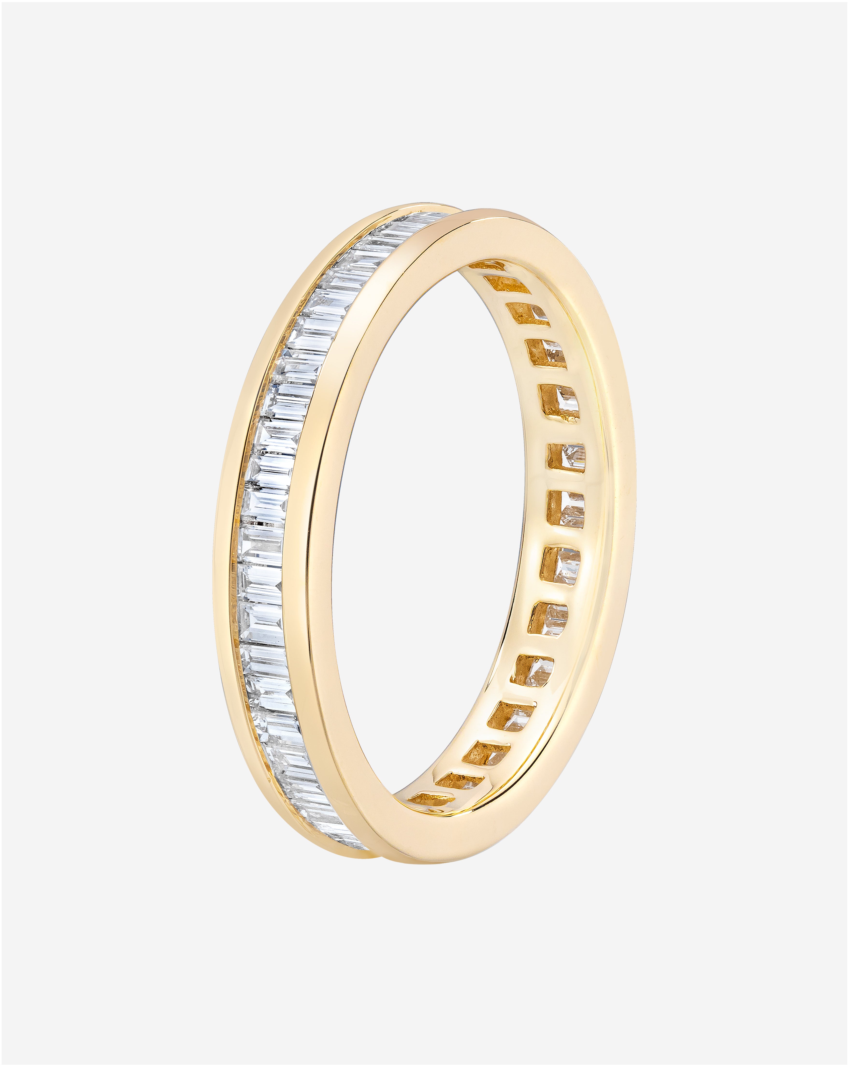 Baguette Diamond Channel Set Eternity Band - 14K White Gold Wedding Ring for Women, Perfect for Anniversaries & Special Occasions