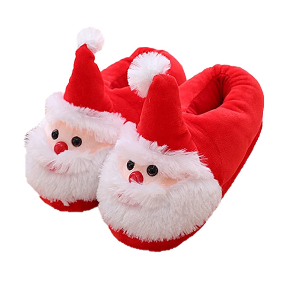 Santa Claus Christmas Slippers - Cozy Furry House Shoes with Anti-Skid Sole for Women & Men - Perfect for Holiday Gifts, Winter Home Comfort & Christmas Party Outfits