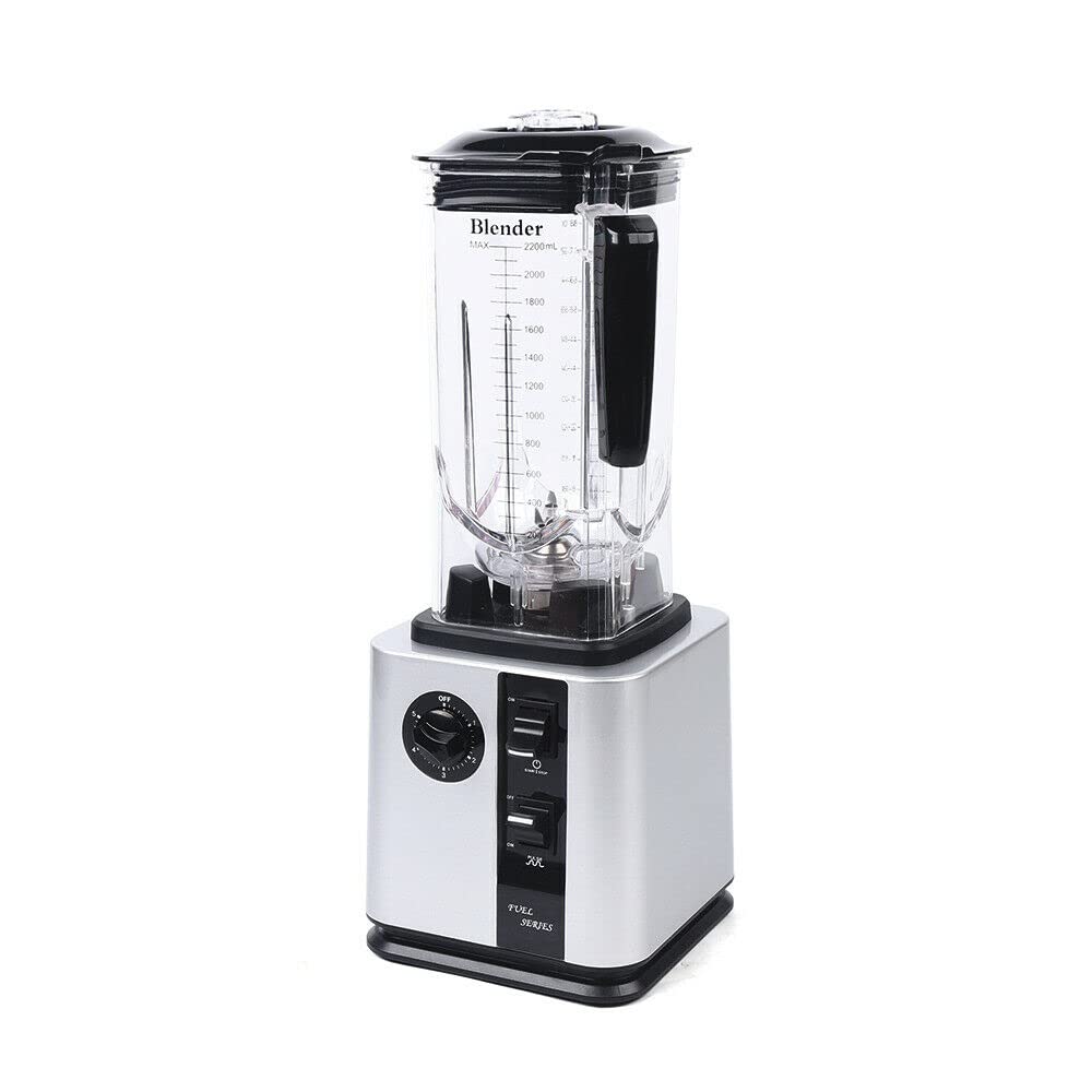 2.2L Heavy Duty Commercial Blender with 6 Stainless Steel Blades - Ice Crushing, Smoothie Making, Frozen Desserts & Soup Blender - Perfect for Home Kitchen, Restaurant & Juice Bar - Includes Timer for Easy Operation