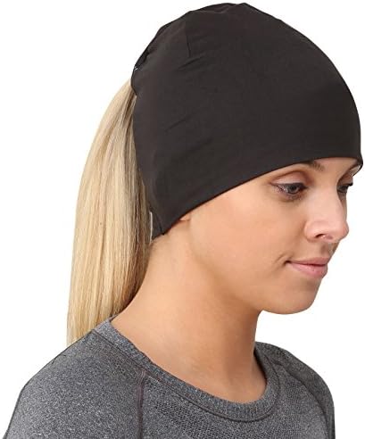 Black Ponytail Skull Cap for Women - Breathable Stretchy Wig Liner for Under Wigs - Perfect for Cosplay, Chemo, Hair Loss & Everyday Wear
