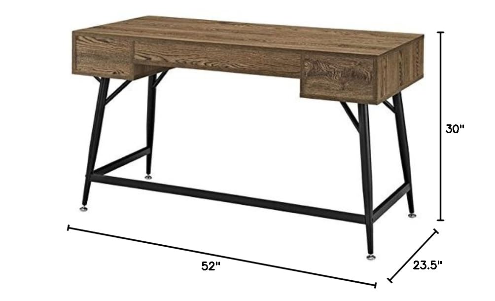 UrbanPro Mid-Century Modern Walnut Wood Office Desk - Stylish Home Office Furniture for Small Spaces & Remote Work